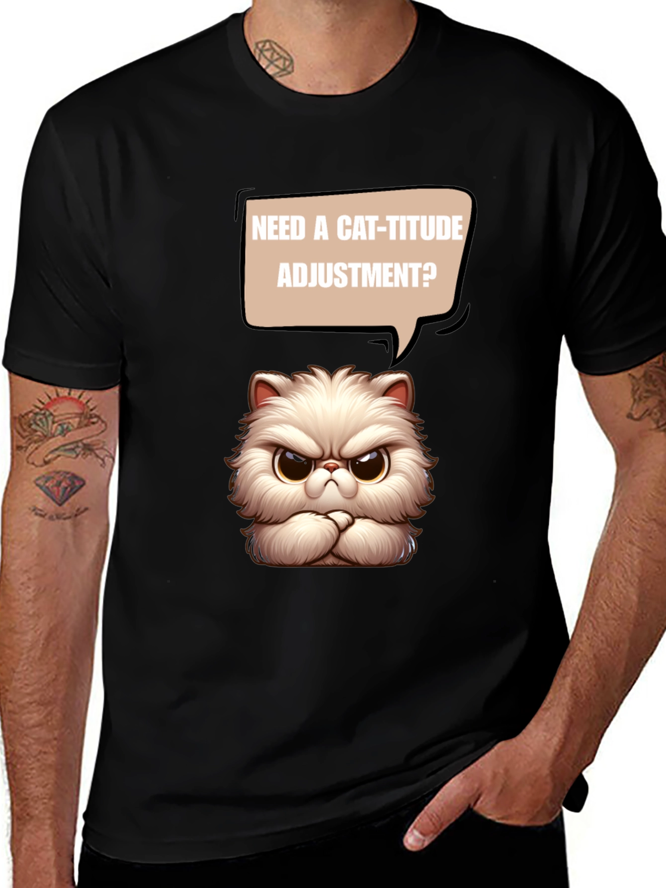 Cat-itude T-Shirt - Funny Grumpy Cat Design