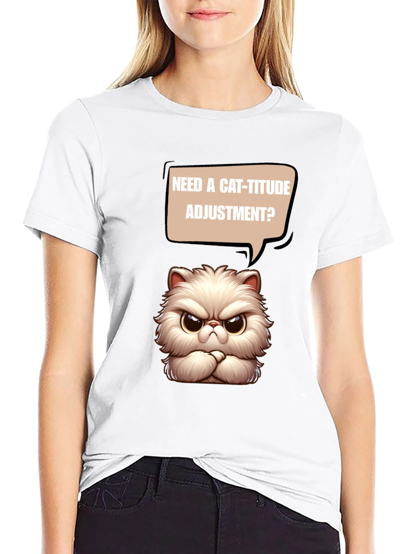 Cat-itude T-Shirt - Funny Grumpy Cat Design