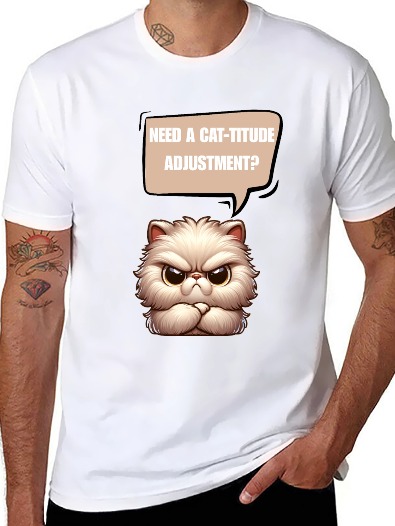 Cat-itude T-Shirt - Funny Grumpy Cat Design