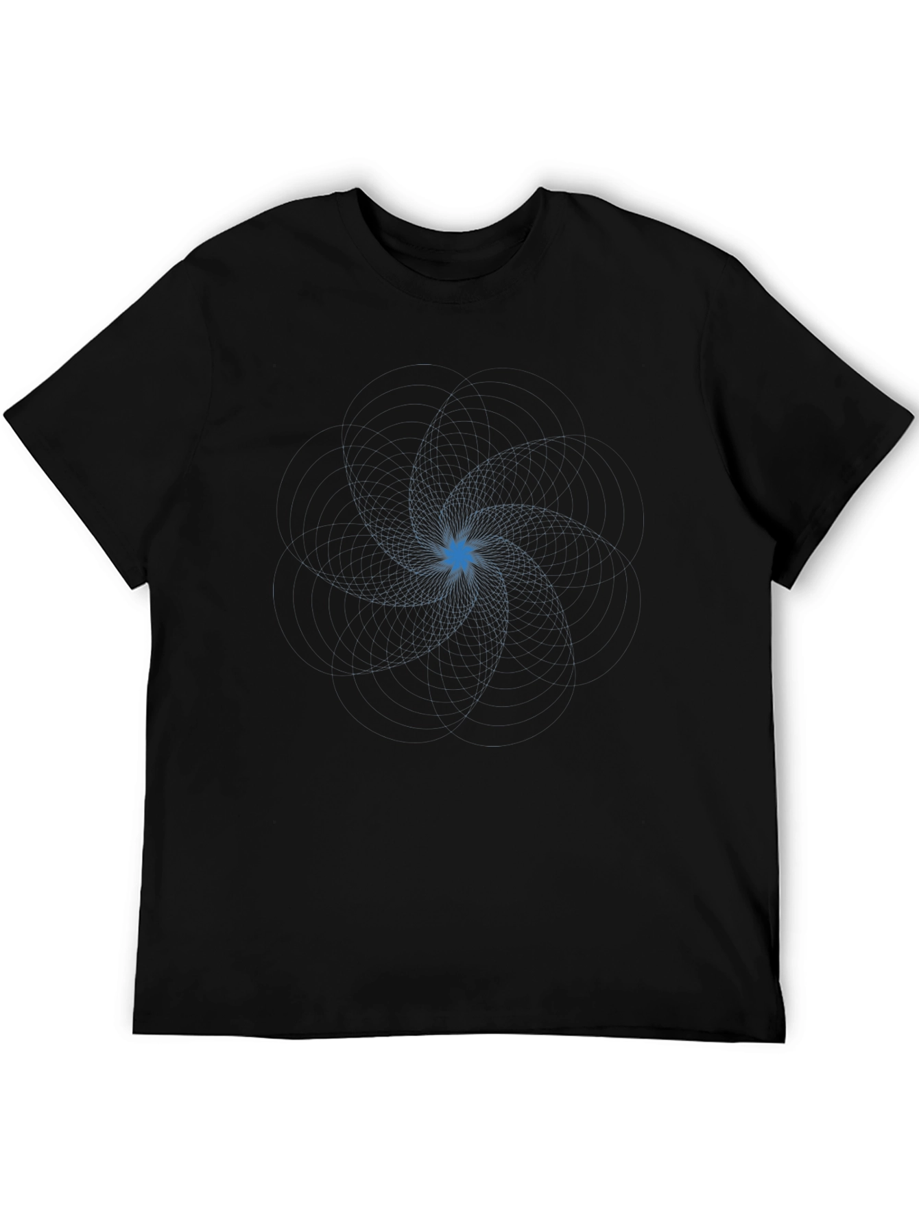 Geometric Starburst Graphic Tee - Mens Black T-Shirt