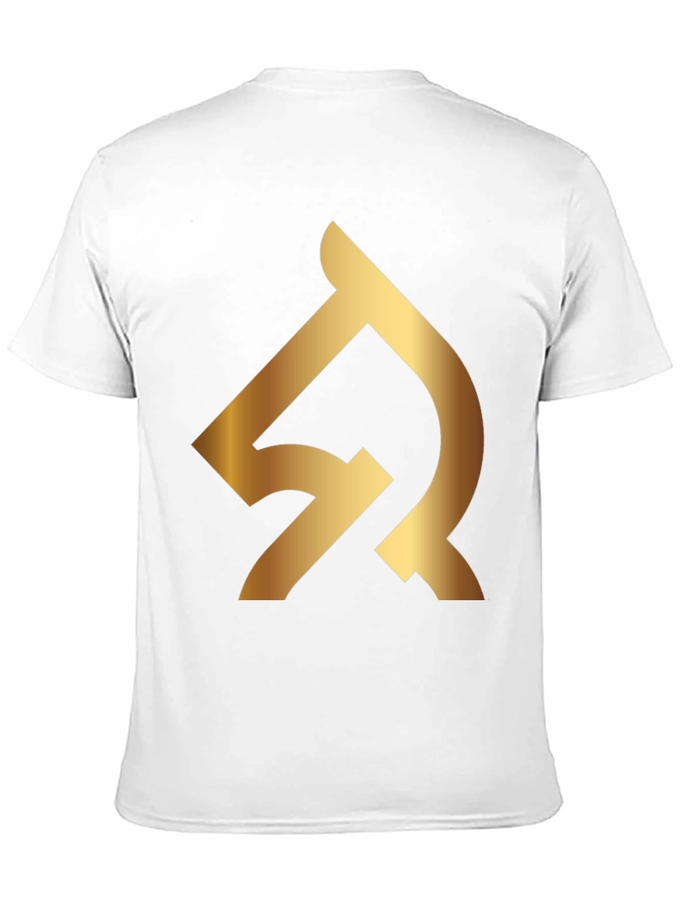 Black T-Shirt with Gold Abstract Logo