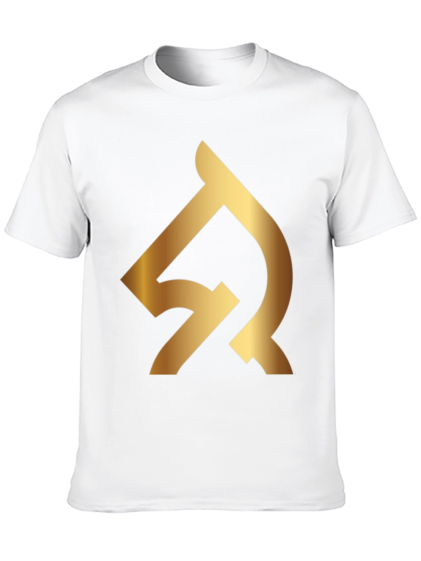 Black T-Shirt with Gold Abstract Logo
