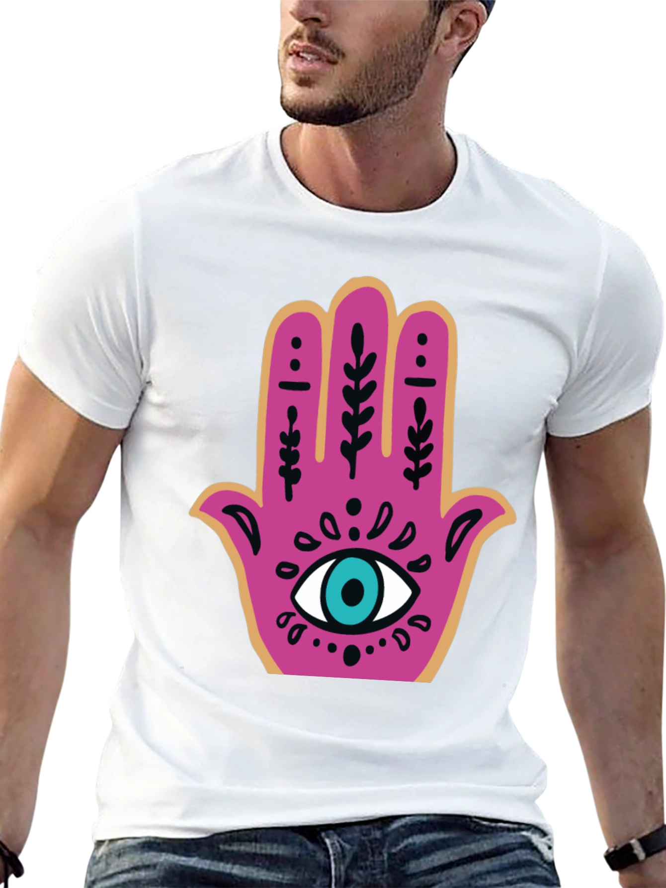 Hamsa Hand Graphic Tee - Stylish Protection