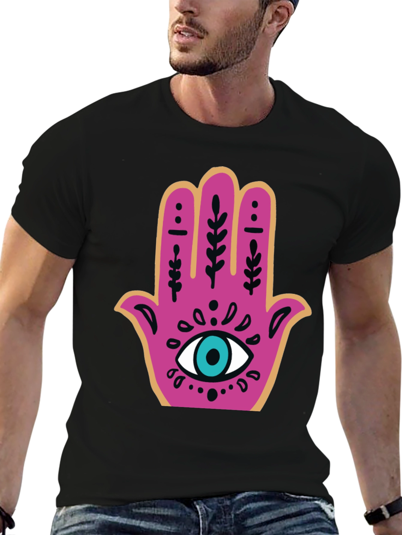 Hamsa Hand Graphic Tee - Stylish Protection