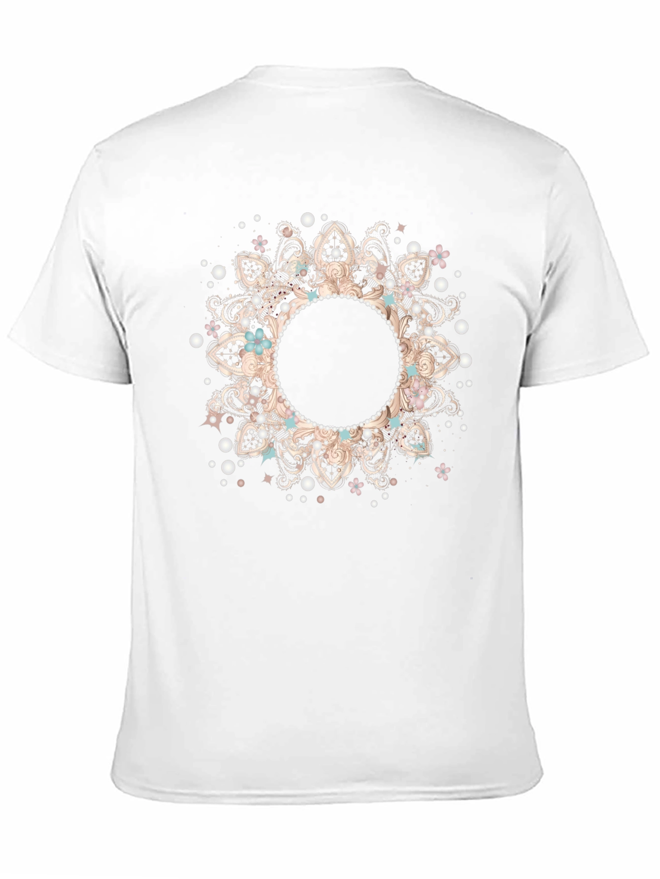 Boho Floral Mandala Black T-Shirt