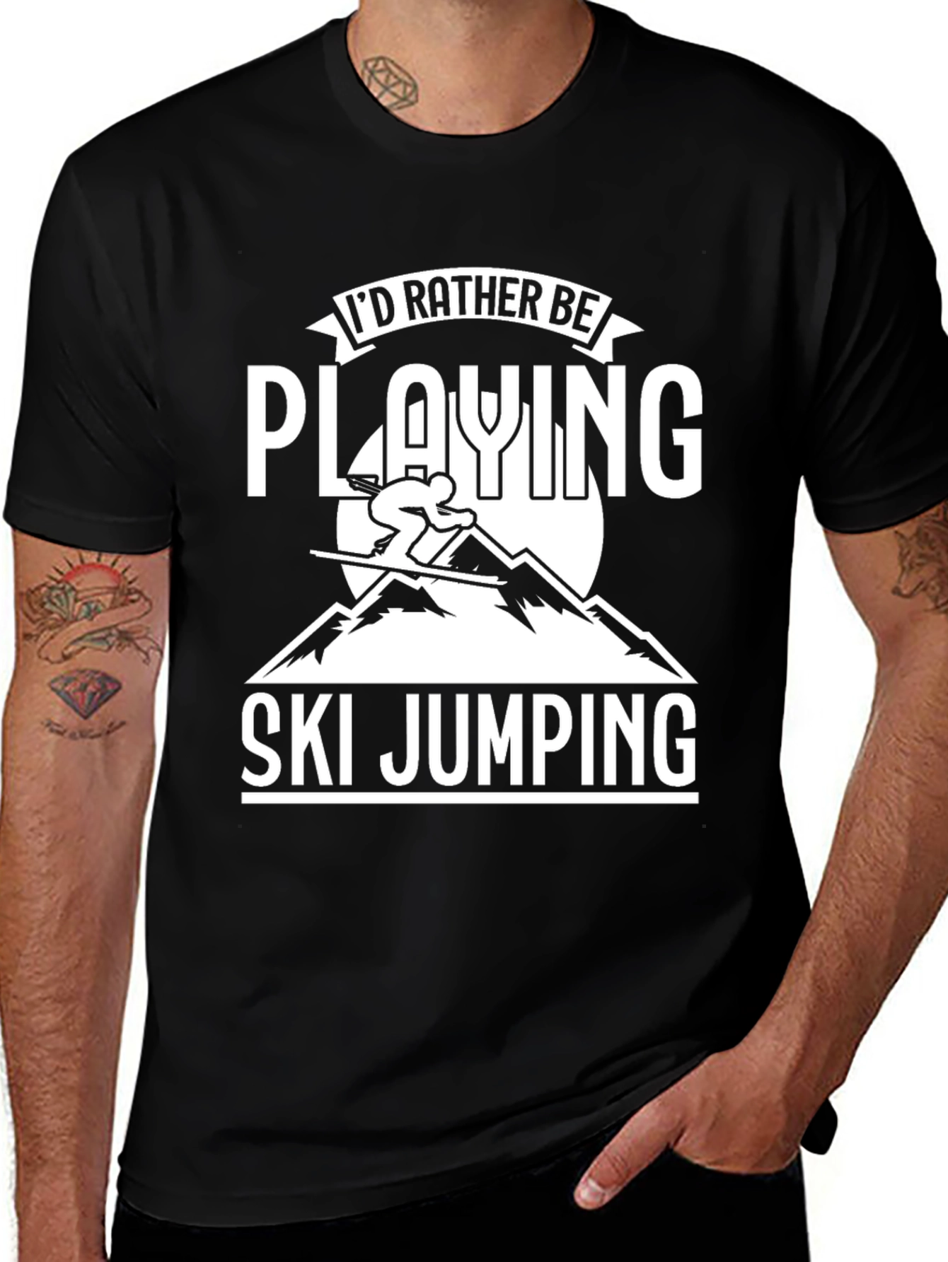 Ski Jumping T-Shirt - Id Rather Be Playing