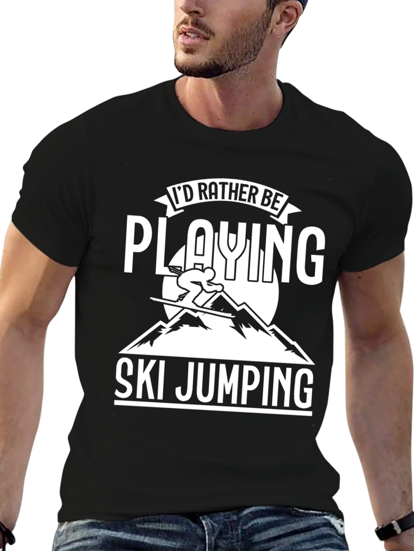 Ski Jumping T-Shirt - Id Rather Be Playing