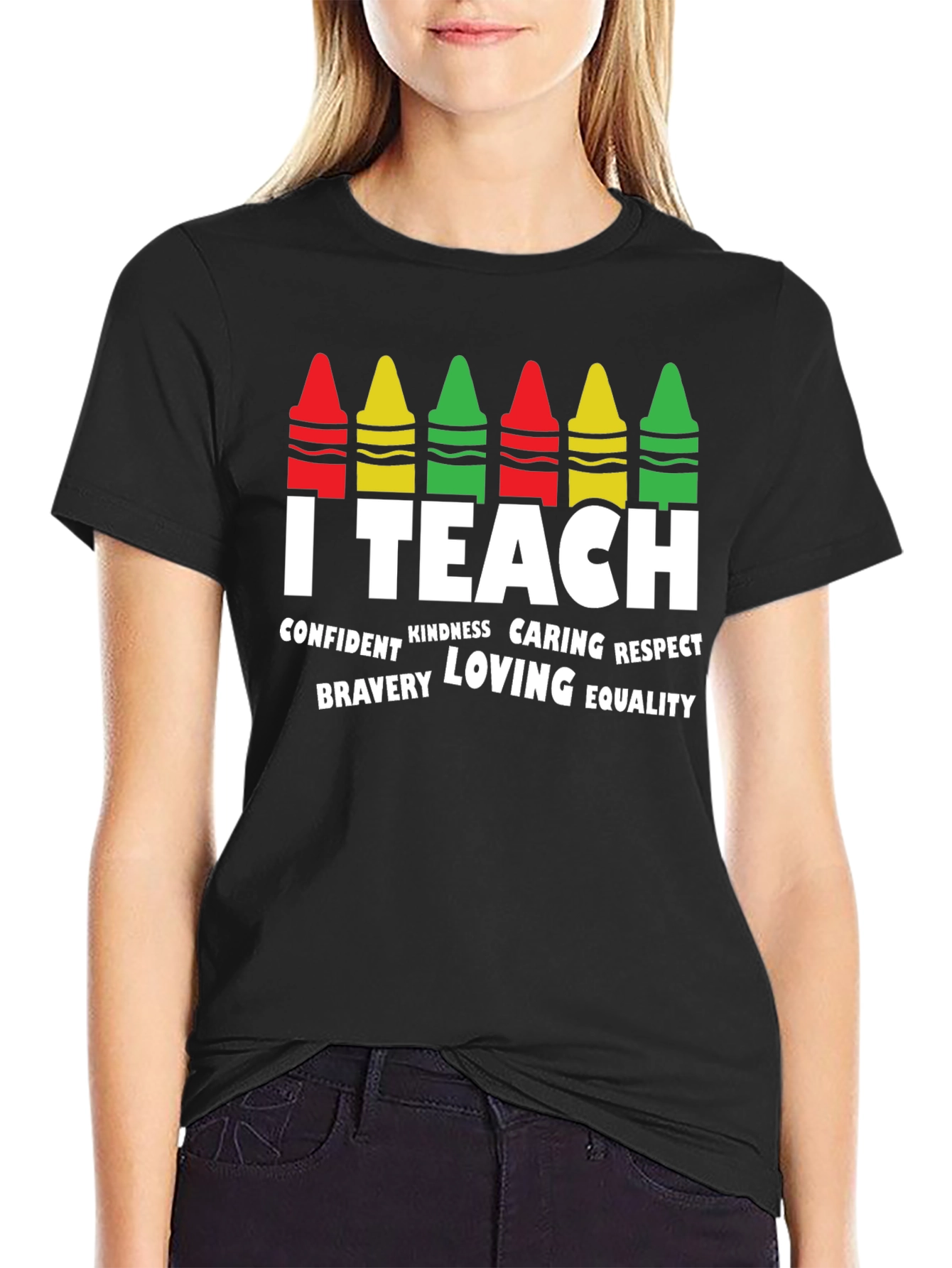 I Teach Crayon Graphic Tee - Teacher Appreciation Gift