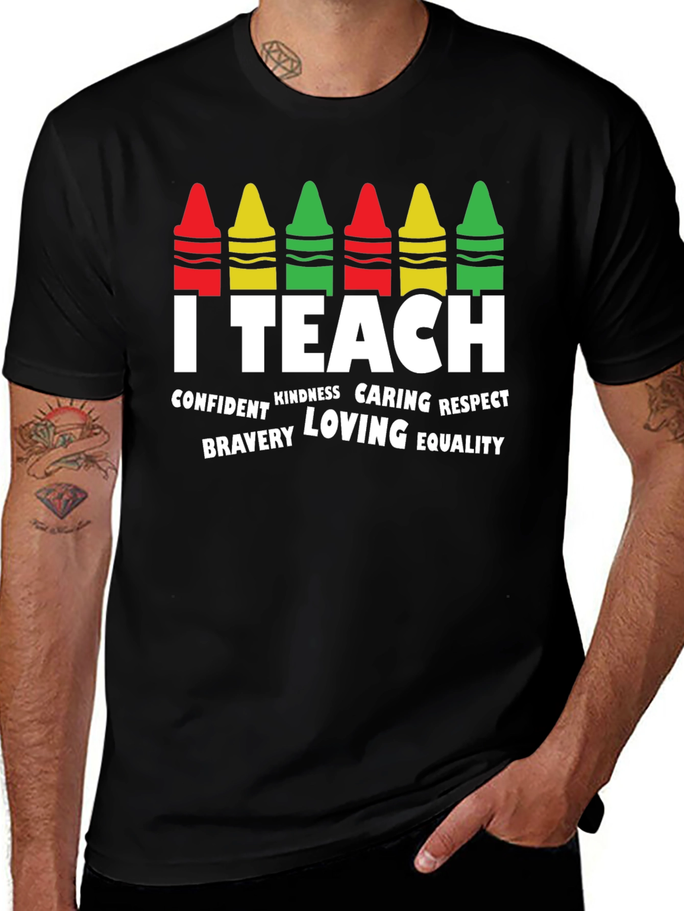 I Teach Crayon Graphic Tee - Teacher Appreciation Gift
