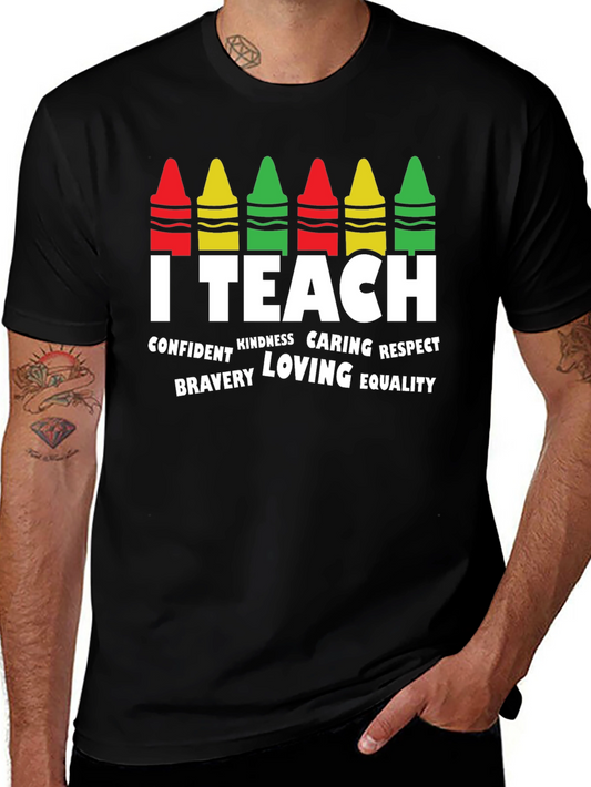 I Teach Crayon Graphic Tee - Teacher Appreciation Gift
