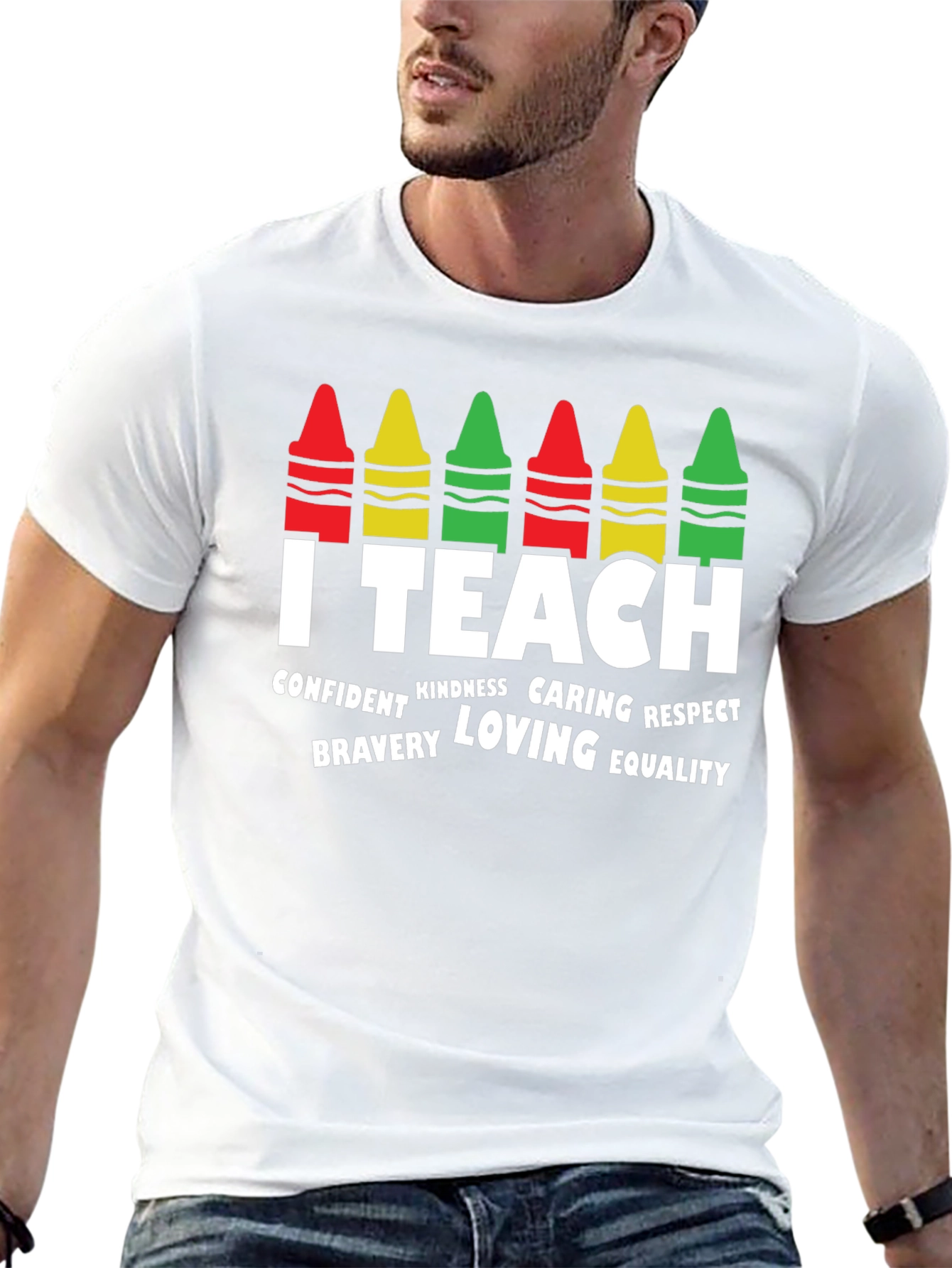 I Teach Crayon Graphic Tee - Teacher Appreciation Gift
