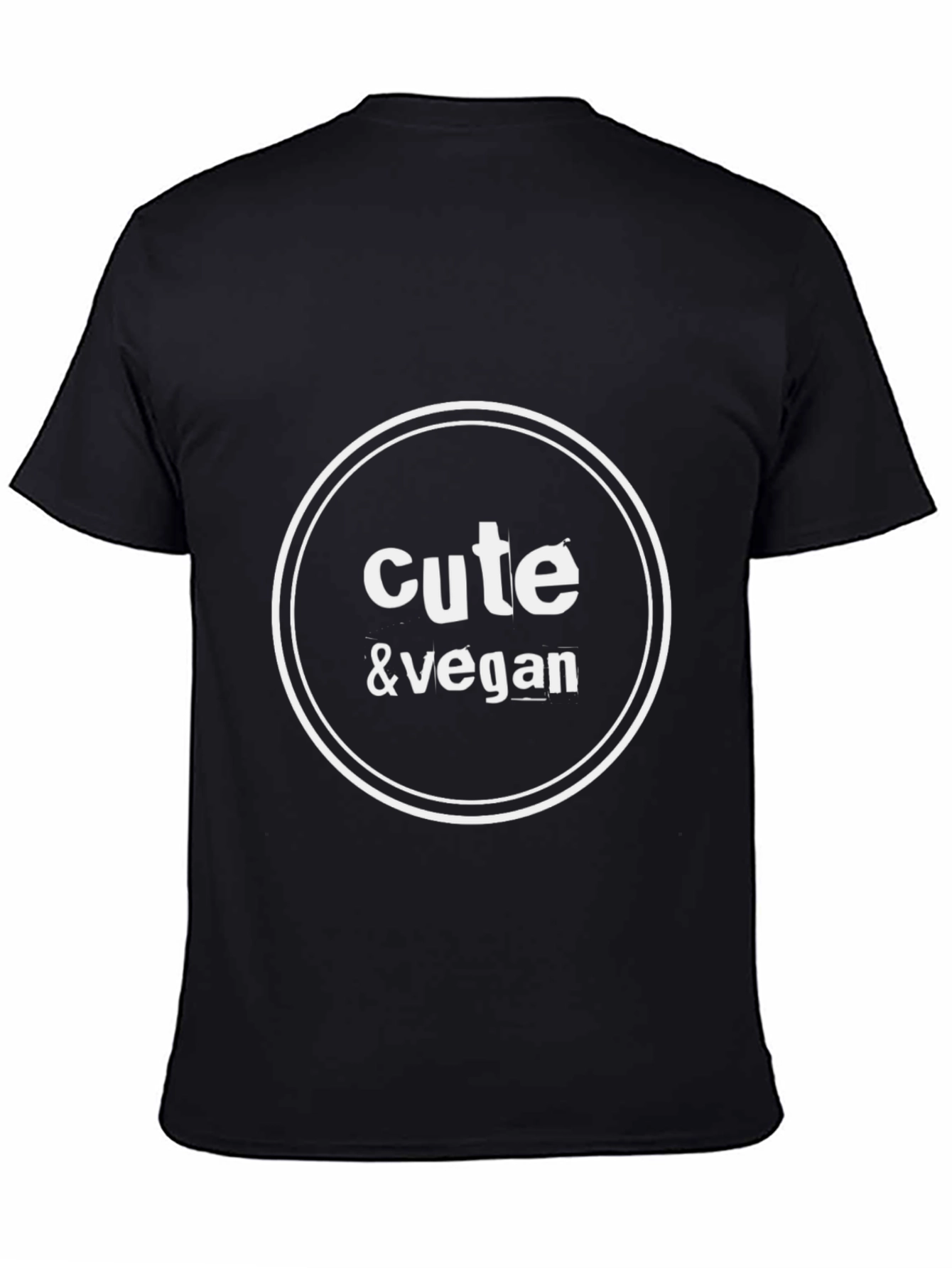Cute & Vegan Graphic T-Shirt - Black Cotton Blend