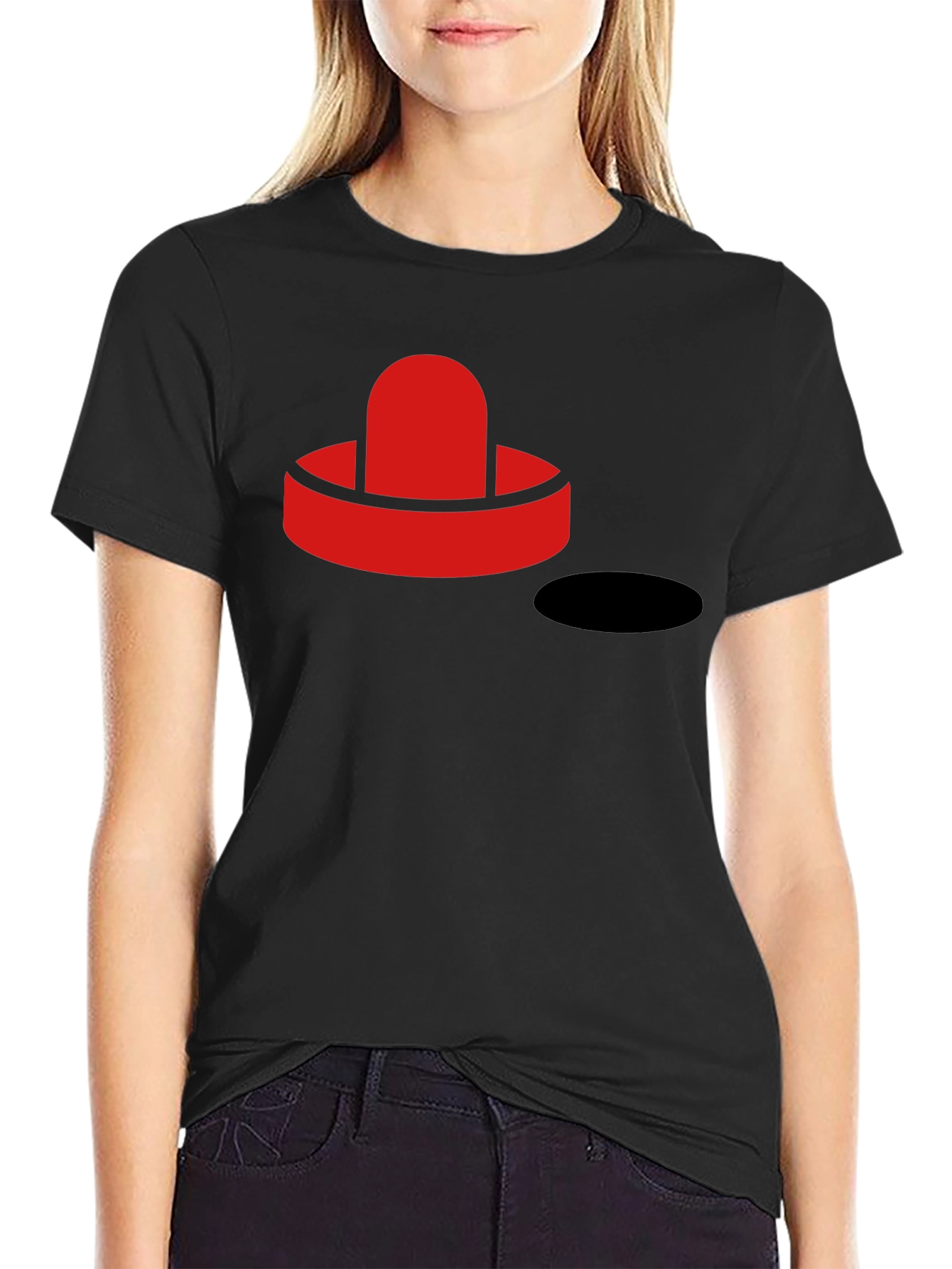 Air Hockey Puck Graphic Tee - Black T-Shirt