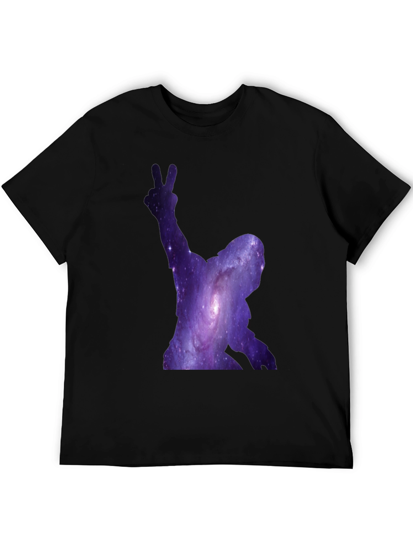Cosmic Silhouette Tee - Galaxy Design Black T-Shirt
