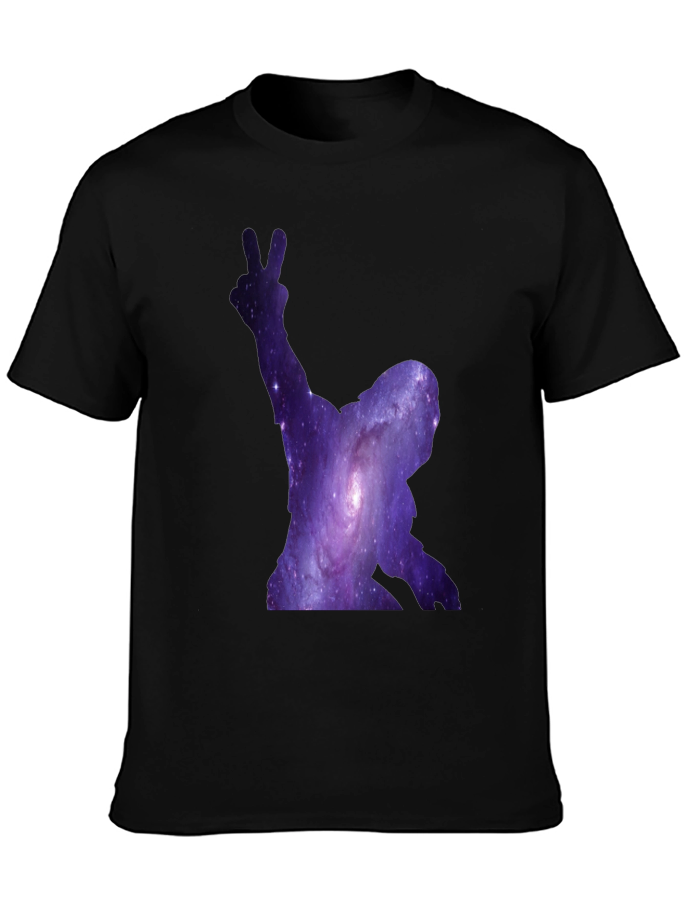 Cosmic Silhouette Tee - Galaxy Design Black T-Shirt