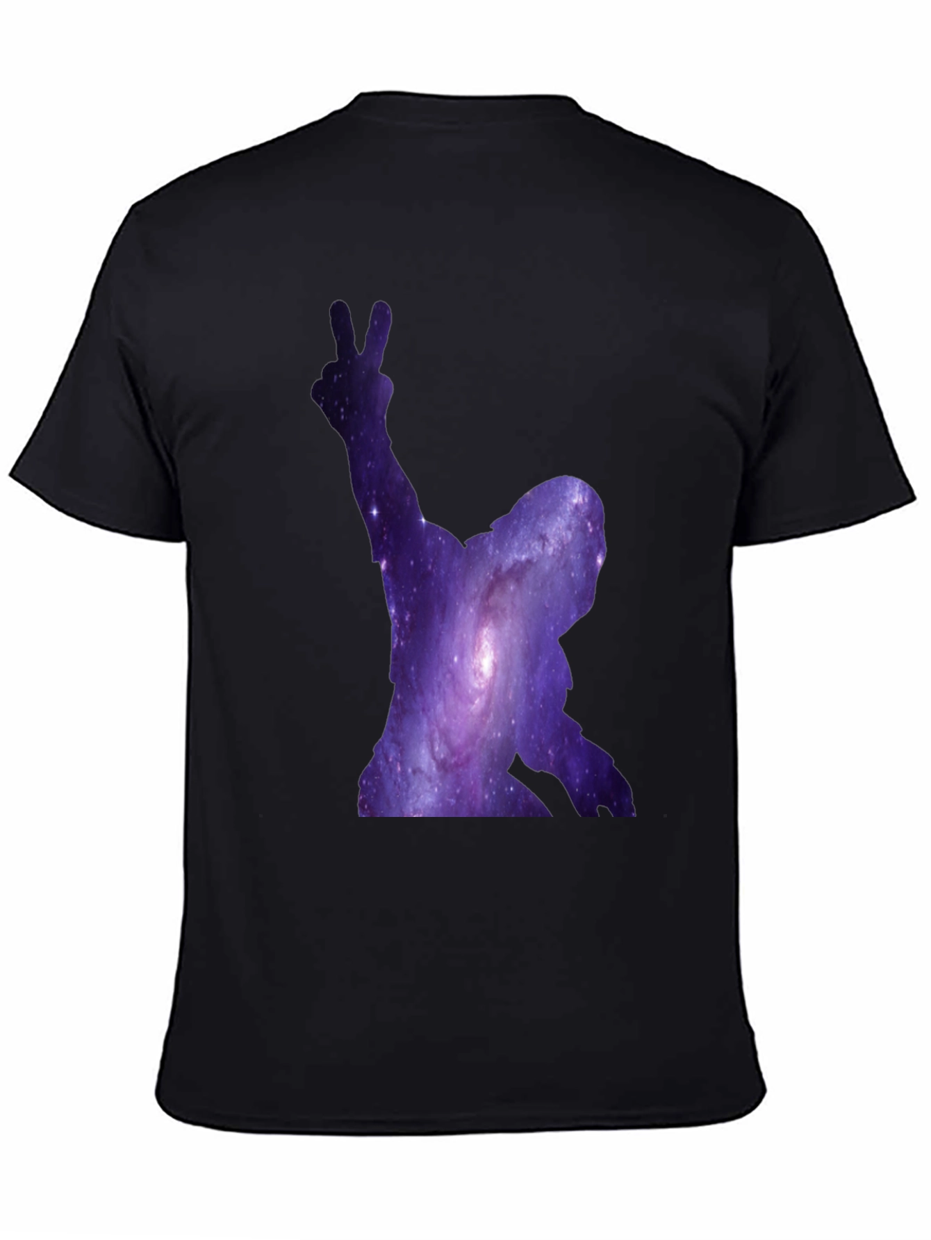 Cosmic Silhouette Tee - Galaxy Design Black T-Shirt