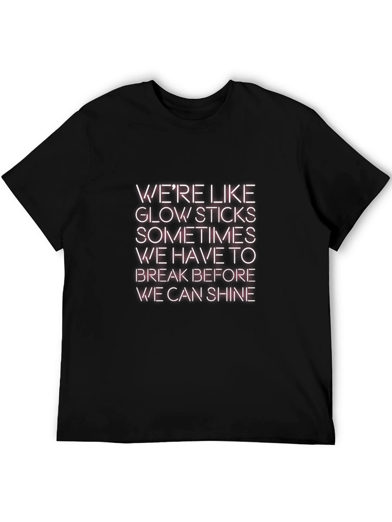 Glow Sticks Slogan Tee - Unisex Black T-Shirt