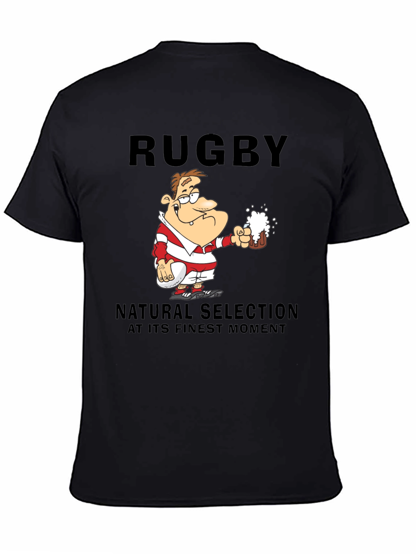Rugby Beer T-Shirt: Natural Selection Humor Tee