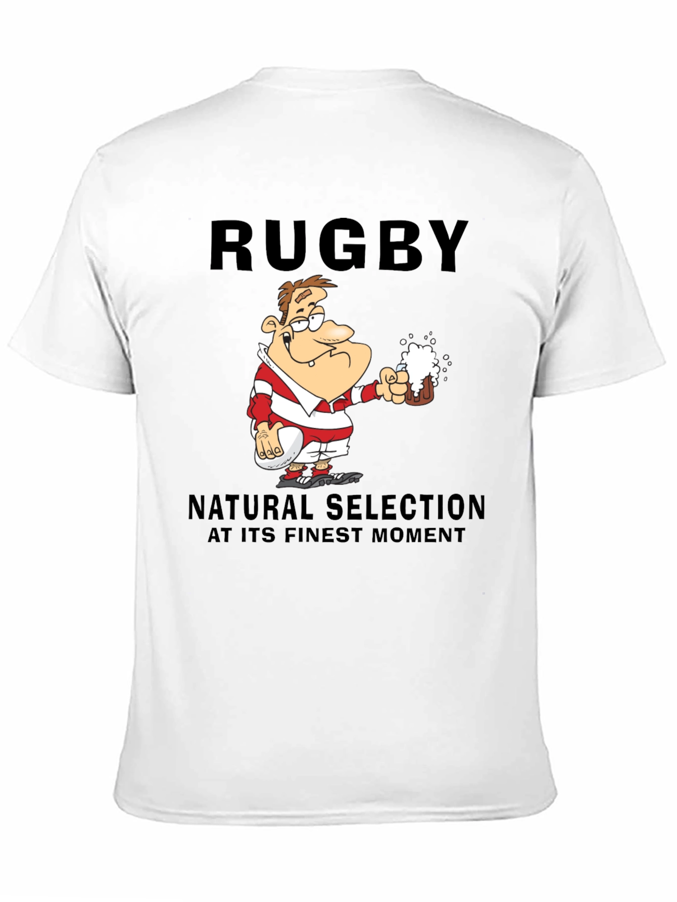 Rugby Beer T-Shirt: Natural Selection Humor Tee