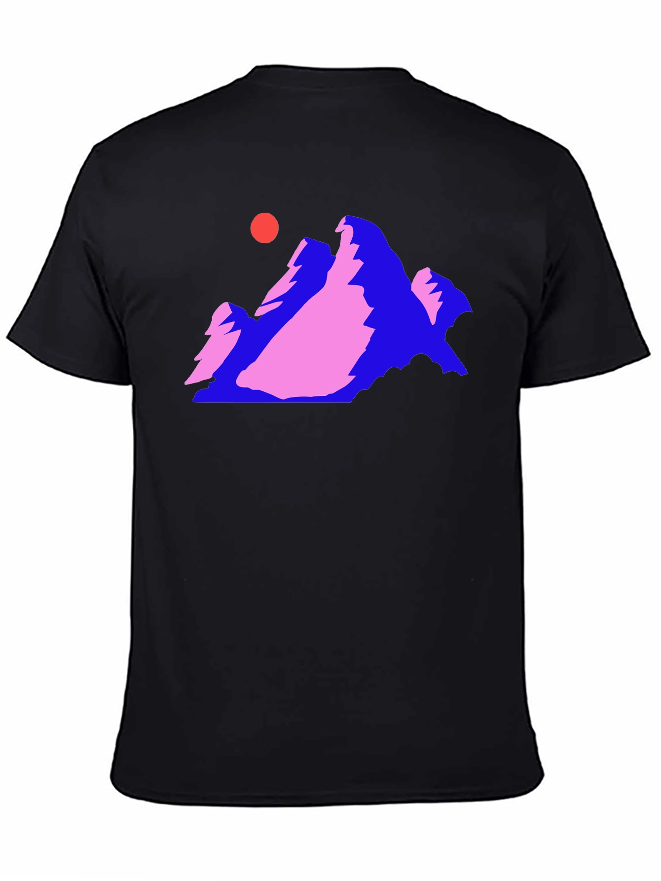 Retro Mountain Graphic Tee - Black Cotton Comfort