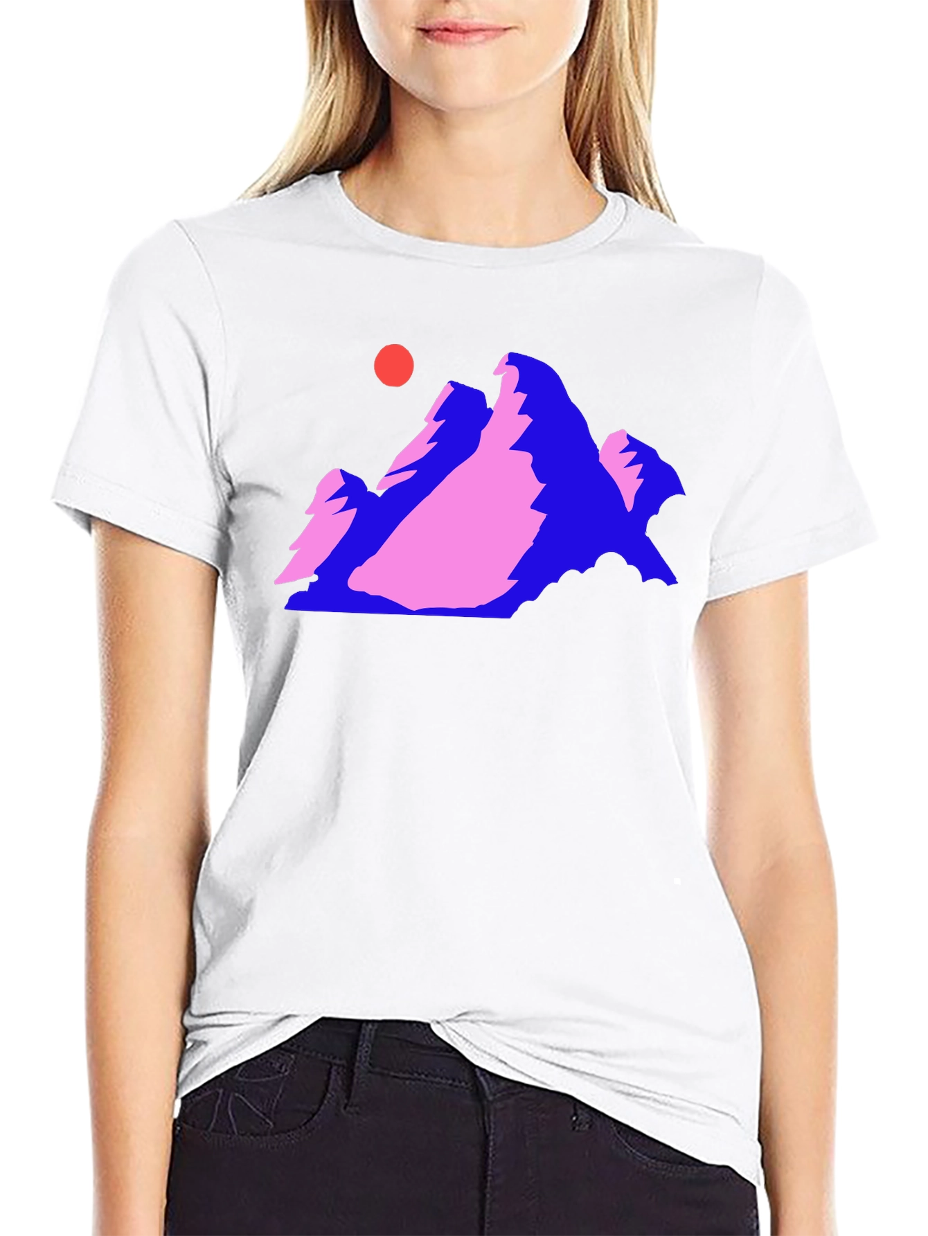 Retro Mountain Graphic Tee - Black Cotton Comfort