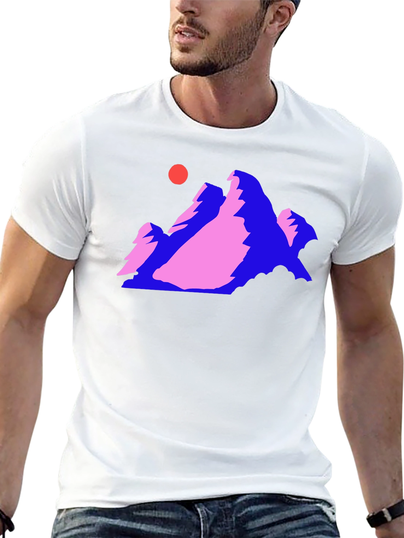 Retro Mountain Graphic Tee - Black Cotton Comfort