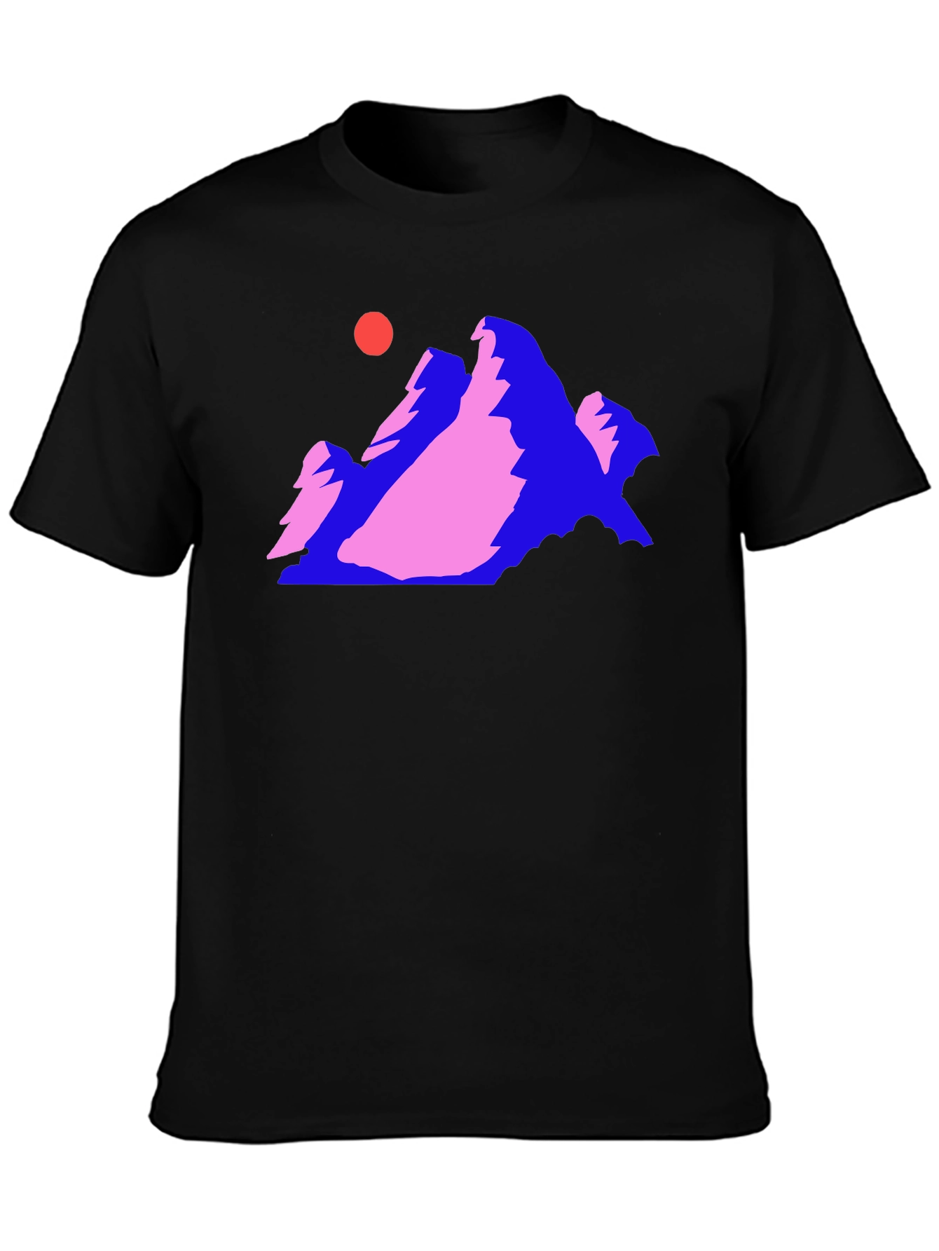 Retro Mountain Graphic Tee - Black Cotton Comfort