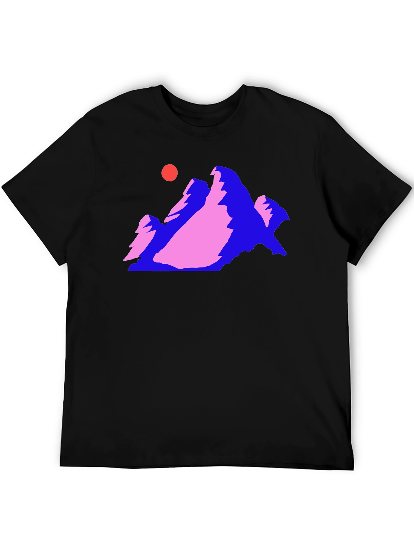 Retro Mountain Graphic Tee - Black Cotton Comfort