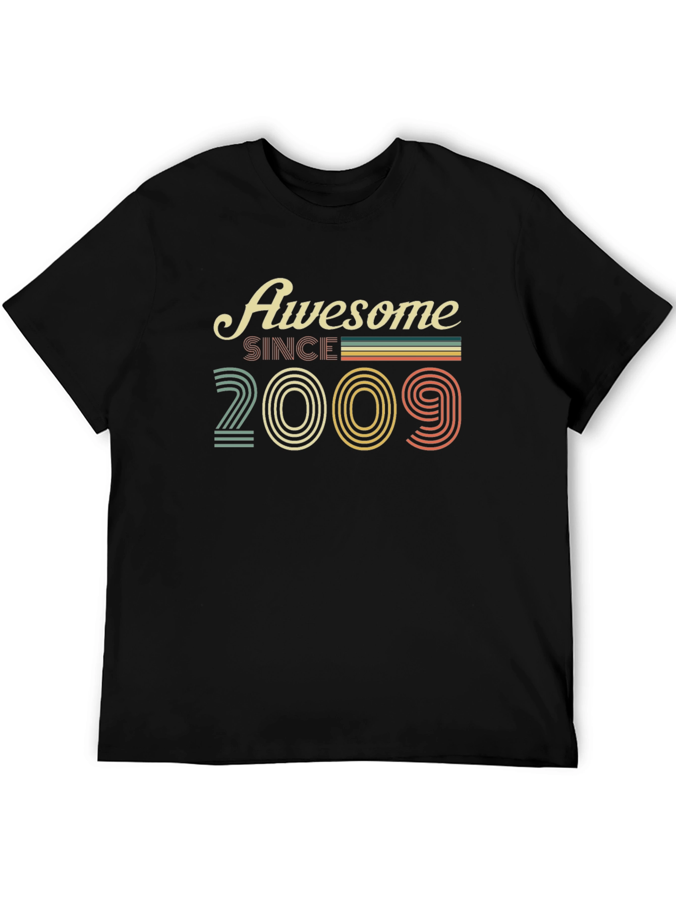 Awesome Since 2009 Black Graphic Tee