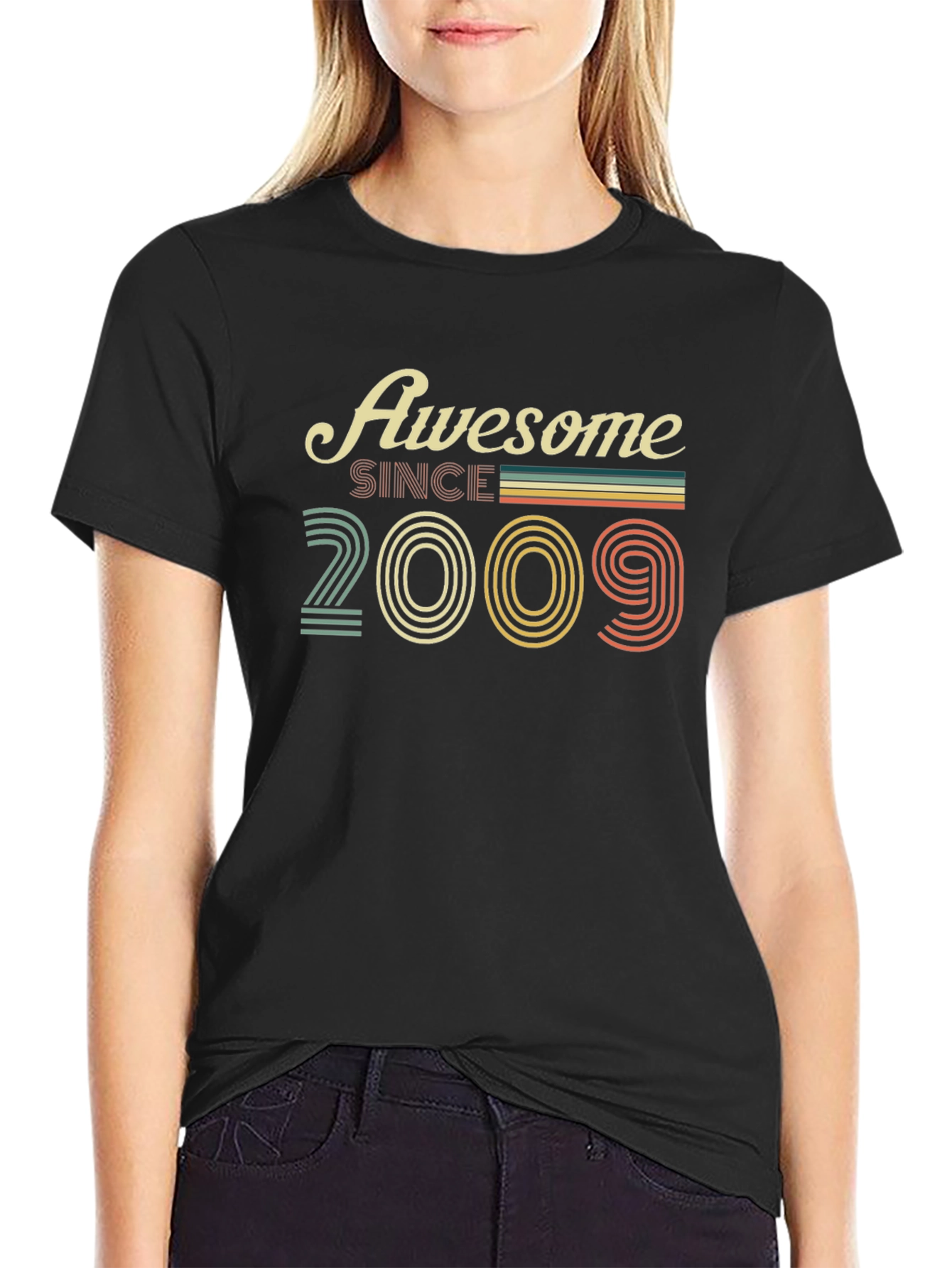 Awesome Since 2009 Black Graphic Tee