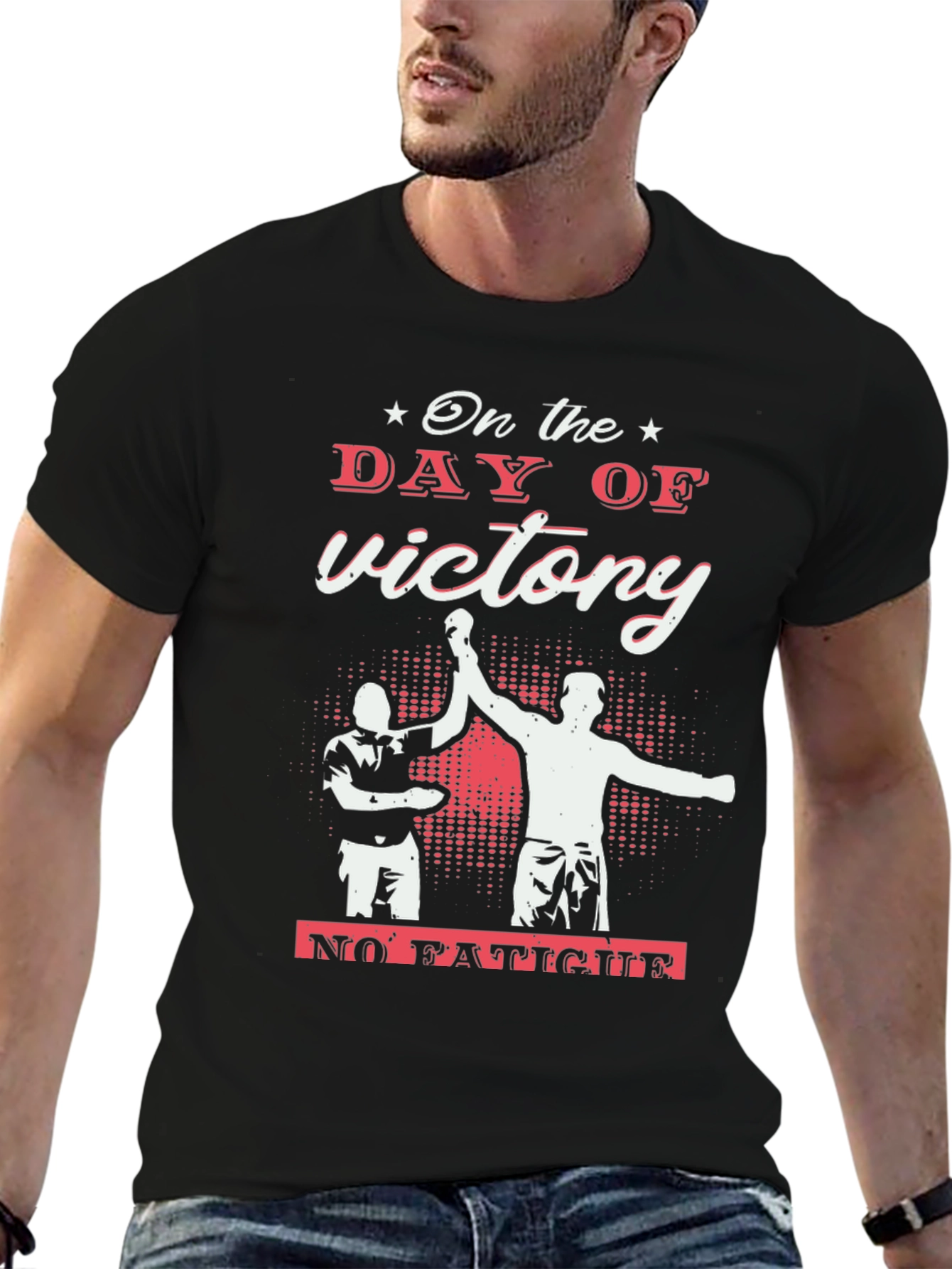 Victory Day Black Graphic Tee - Celebrate Success