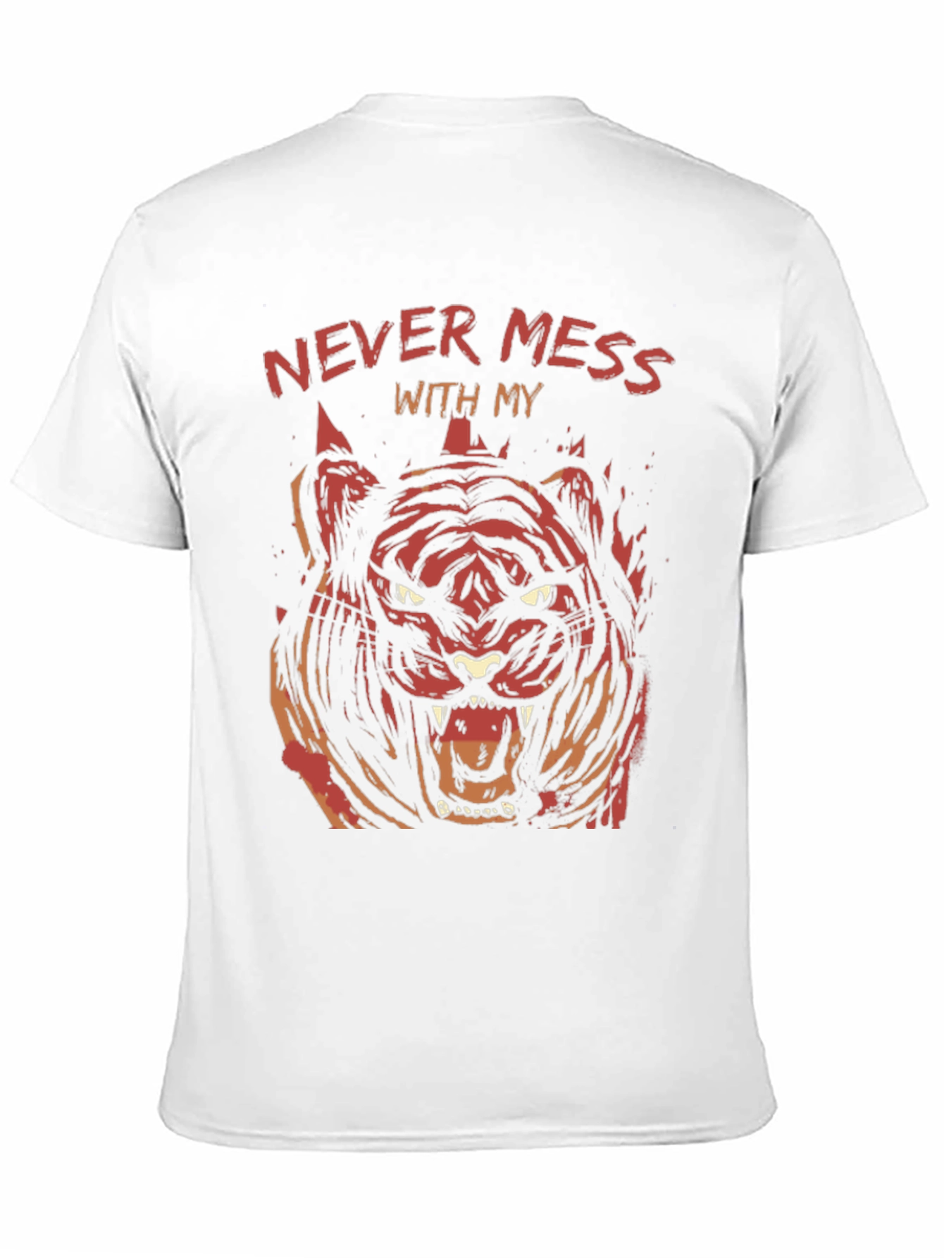Mens Black Graphic Tee - Tiger Design