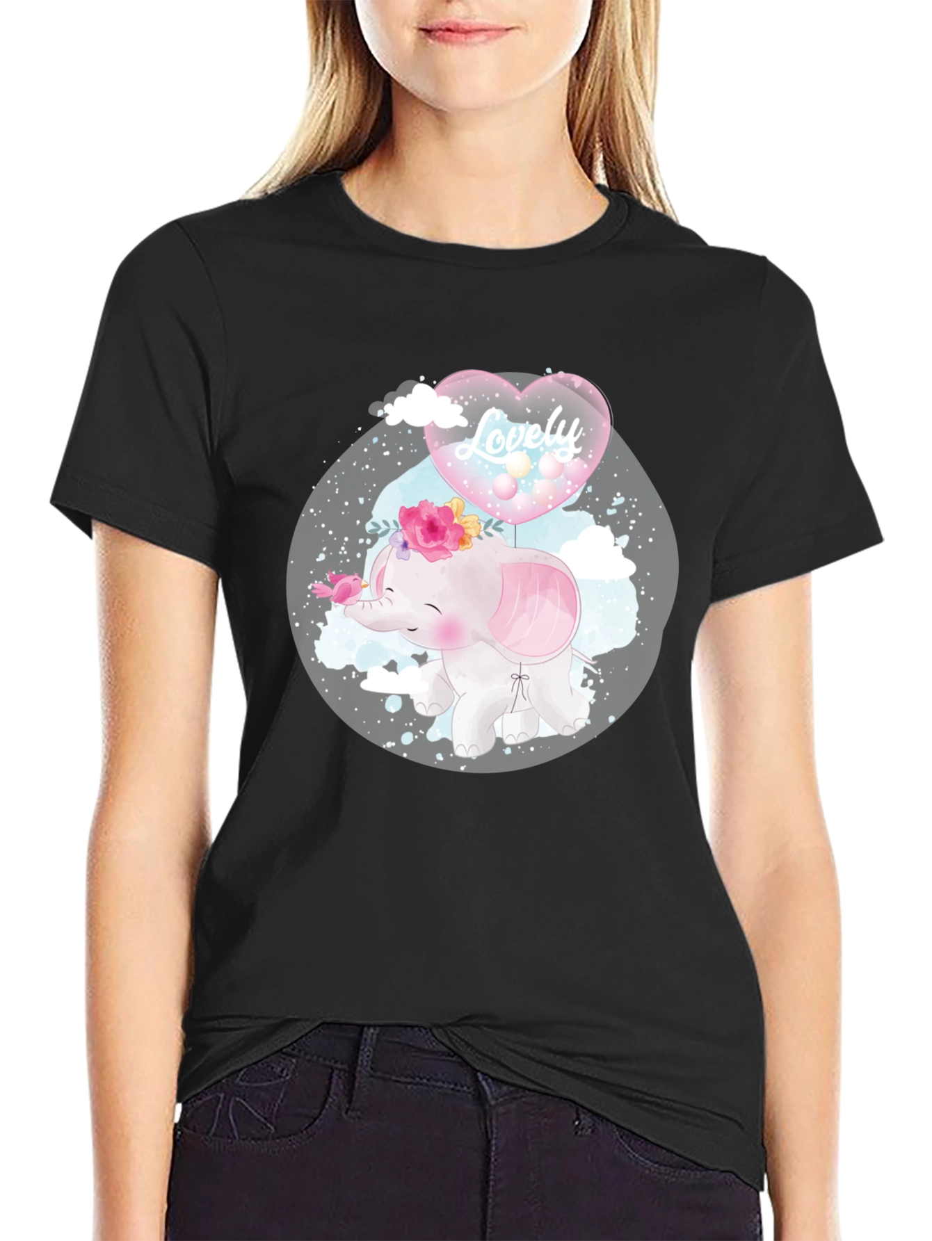 Cute Elephant with Balloon T-Shirt