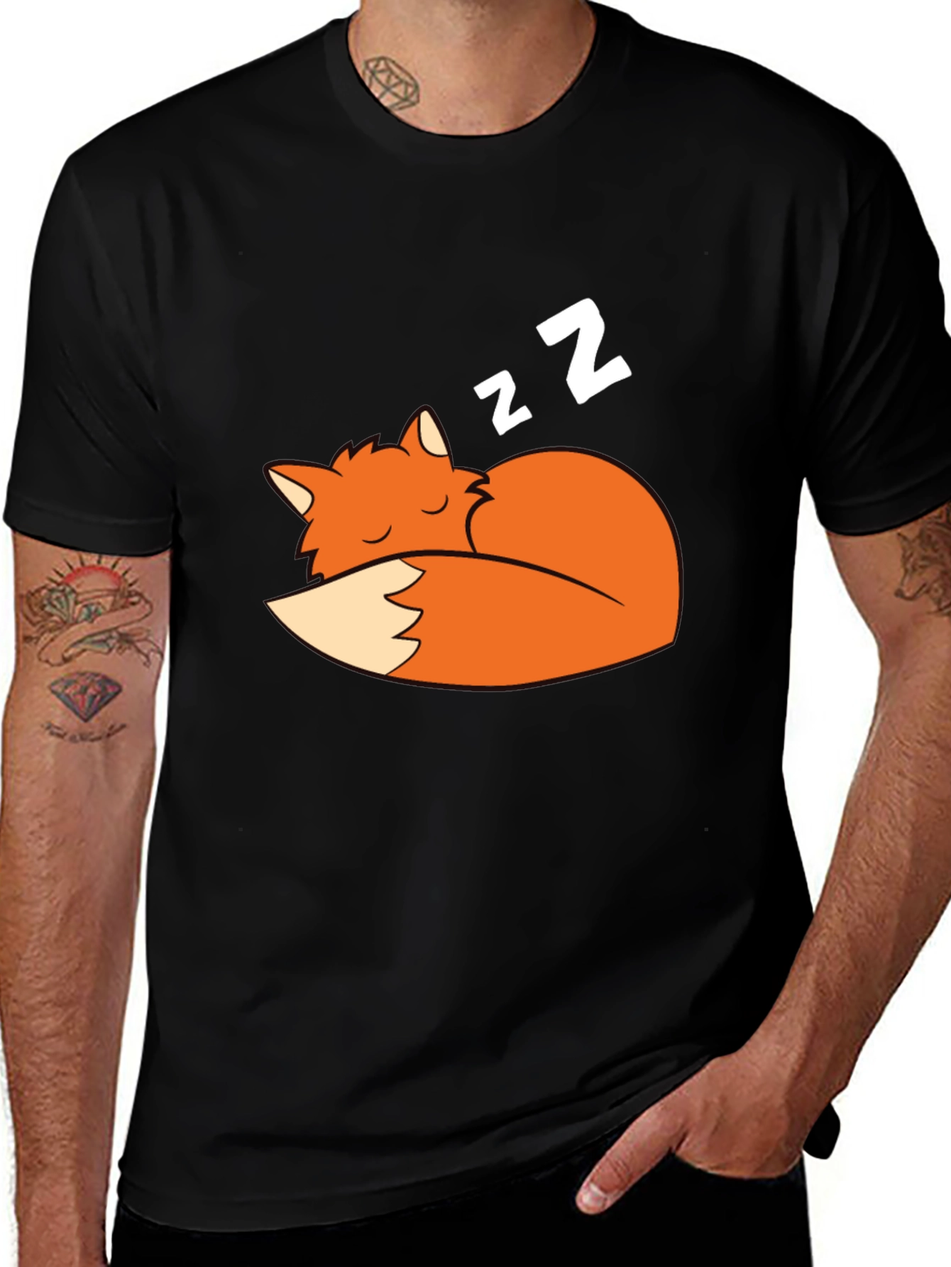 Sleeping Fox Graphic Tee - Soft Cotton Comfort