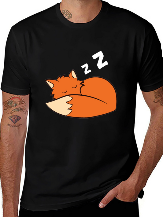 Sleeping Fox Graphic Tee - Soft Cotton Comfort