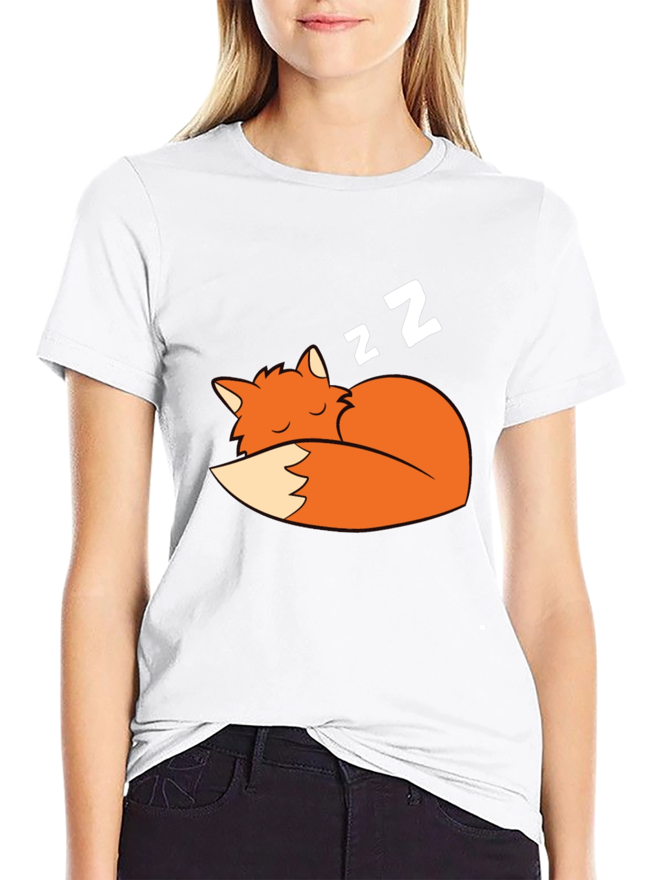 Sleeping Fox Graphic Tee - Soft Cotton Comfort