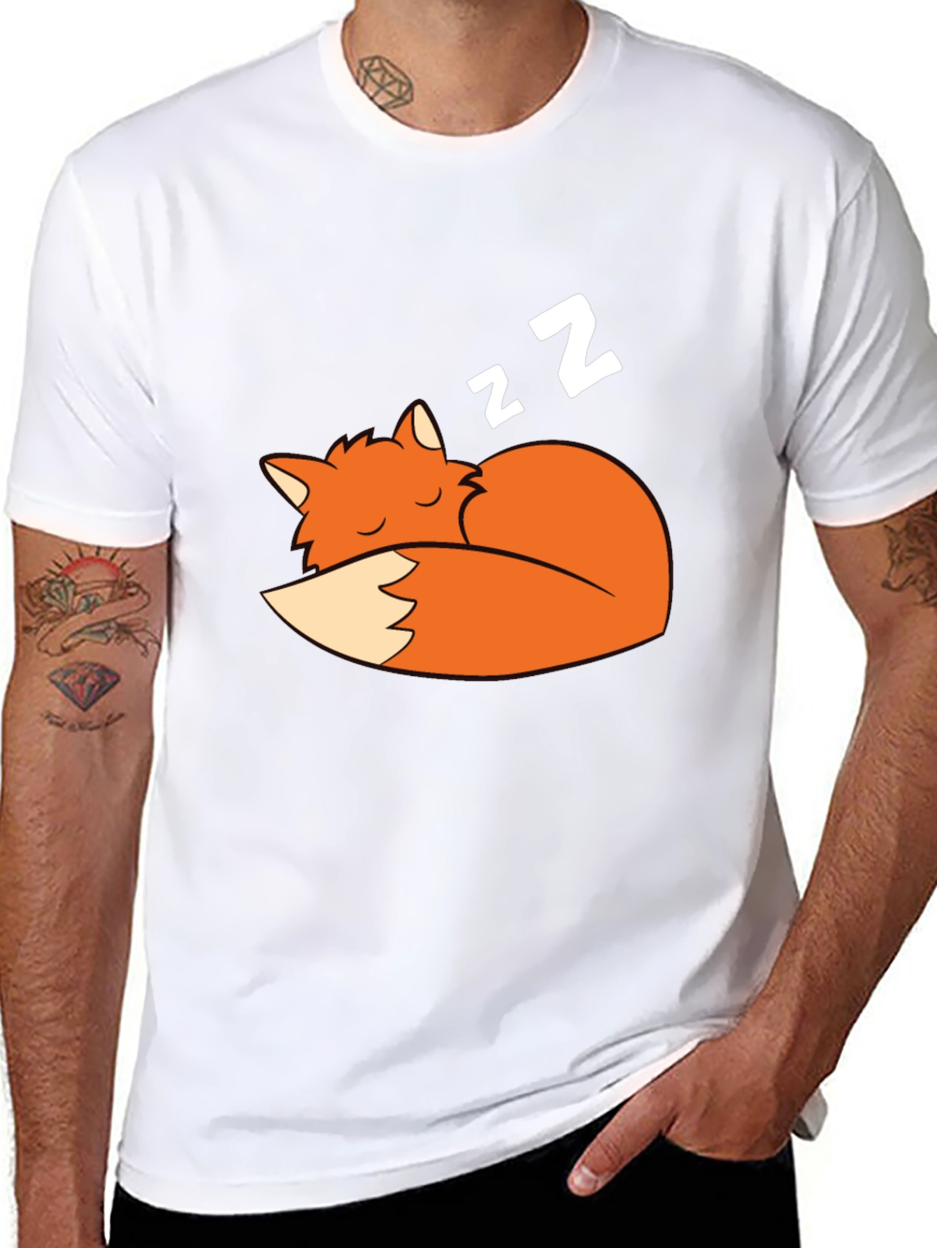 Sleeping Fox Graphic Tee - Soft Cotton Comfort