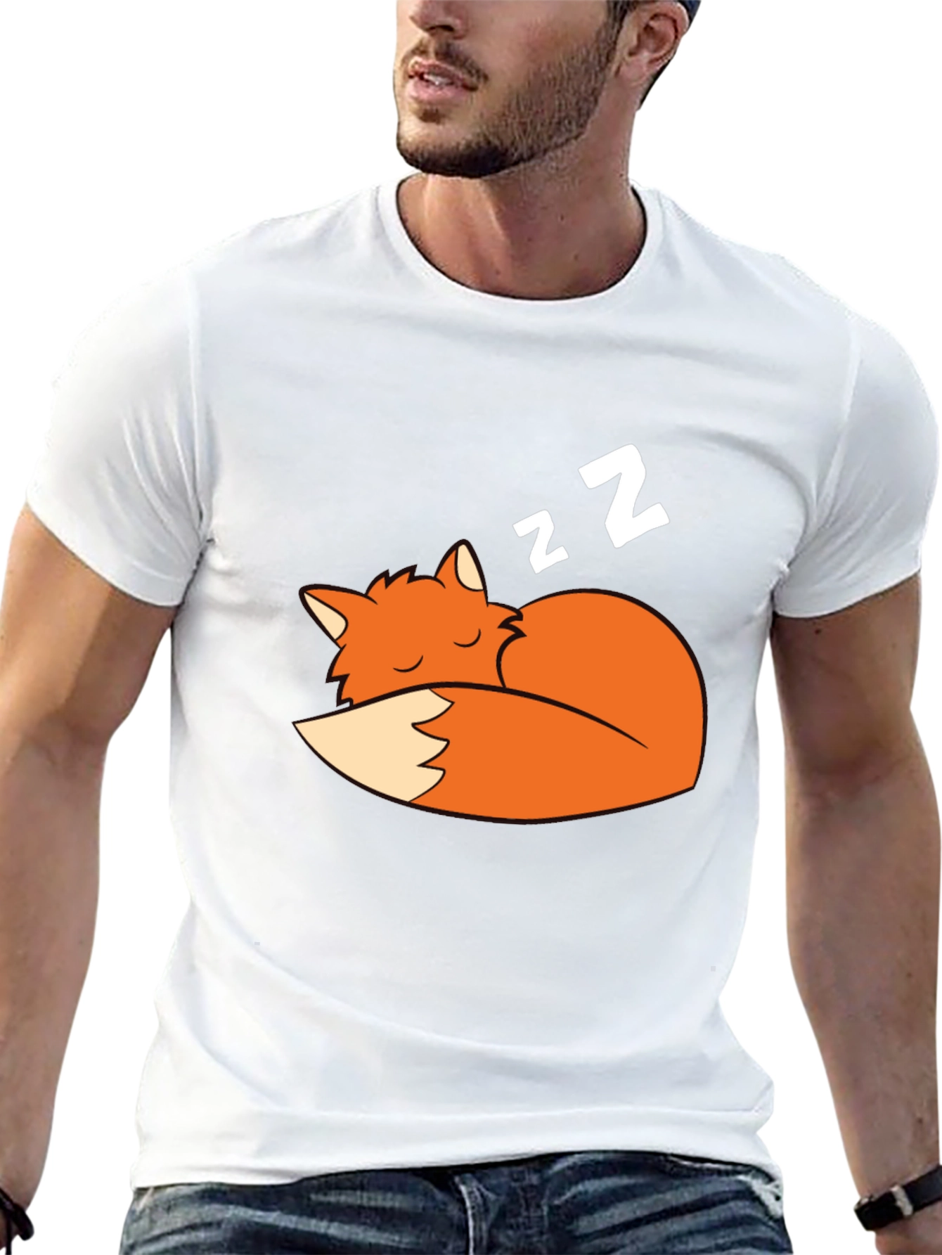 Sleeping Fox Graphic Tee - Soft Cotton Comfort