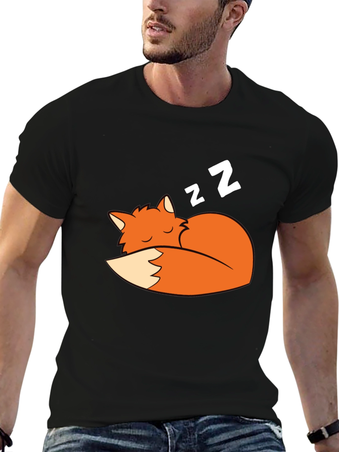Sleeping Fox Graphic Tee - Soft Cotton Comfort