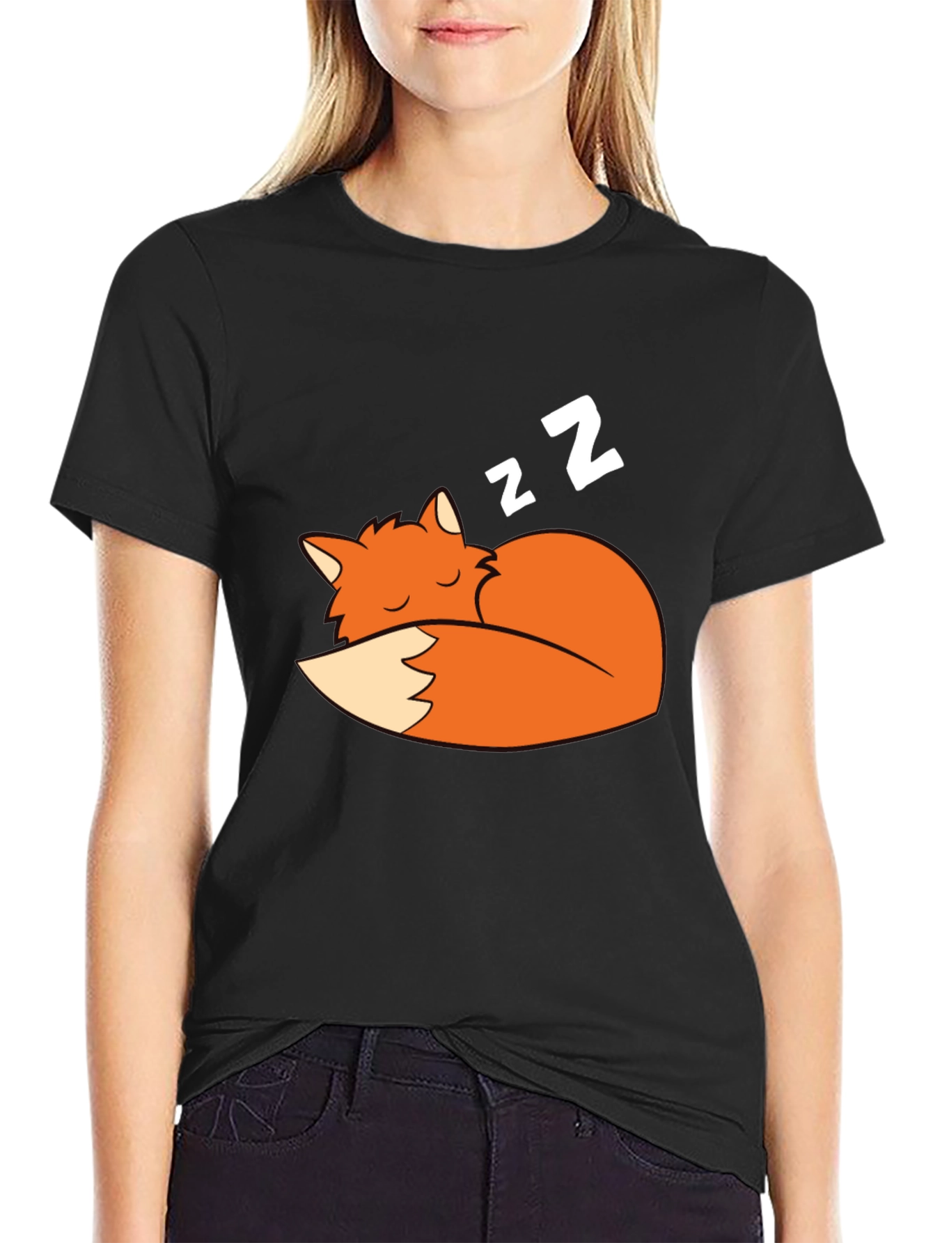 Sleeping Fox Graphic Tee - Soft Cotton Comfort