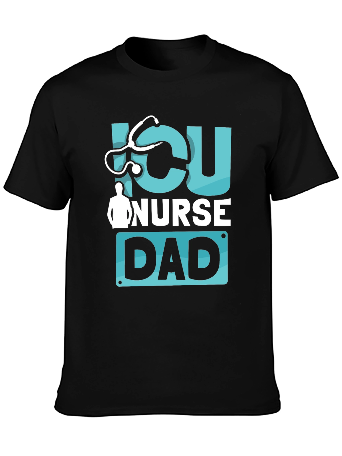 ICU Nurse Dad Graphic T-Shirt - Black