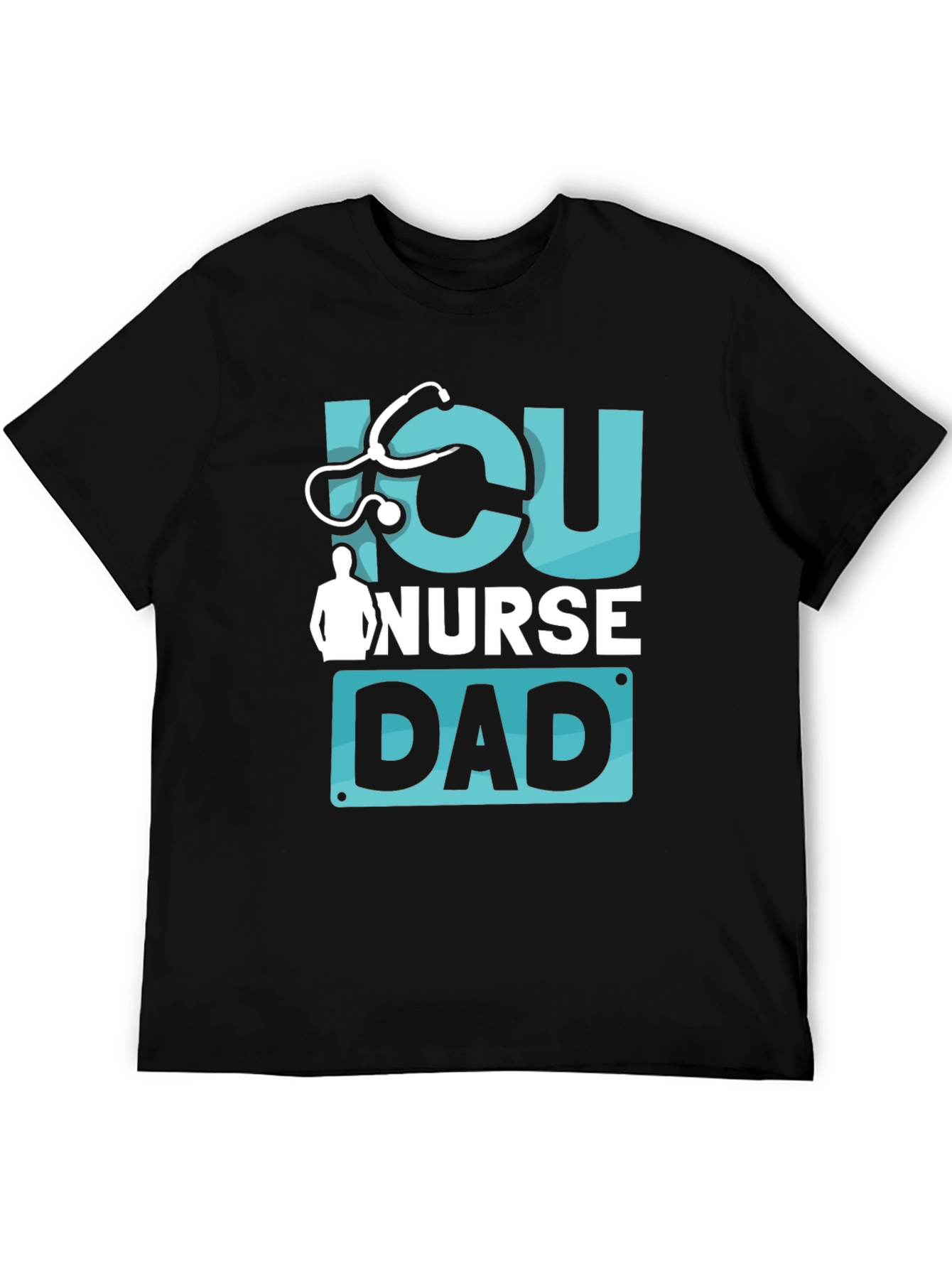 ICU Nurse Dad Graphic T-Shirt - Black