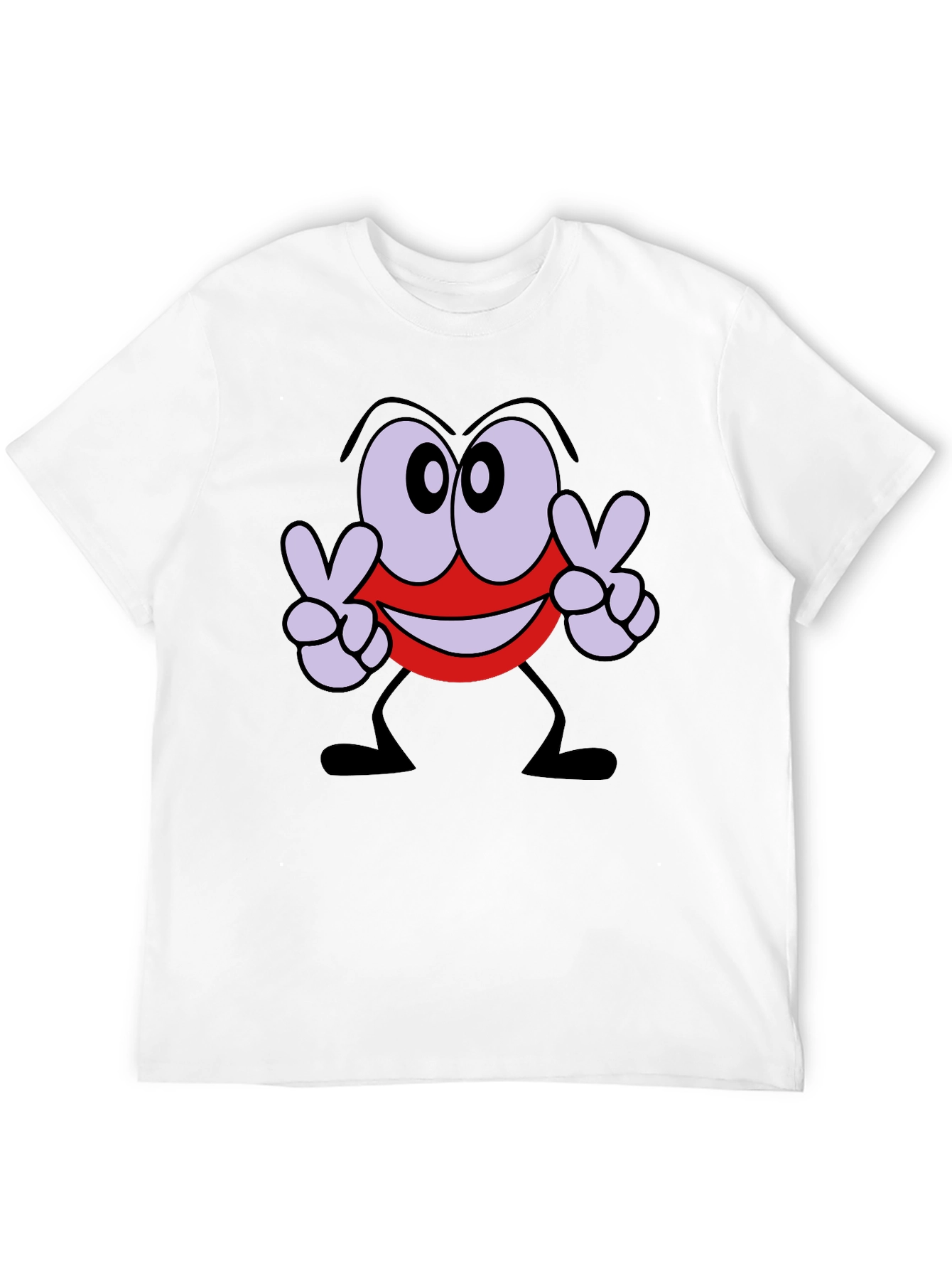 Peace Sign Cartoon Graphic Black T-Shirt