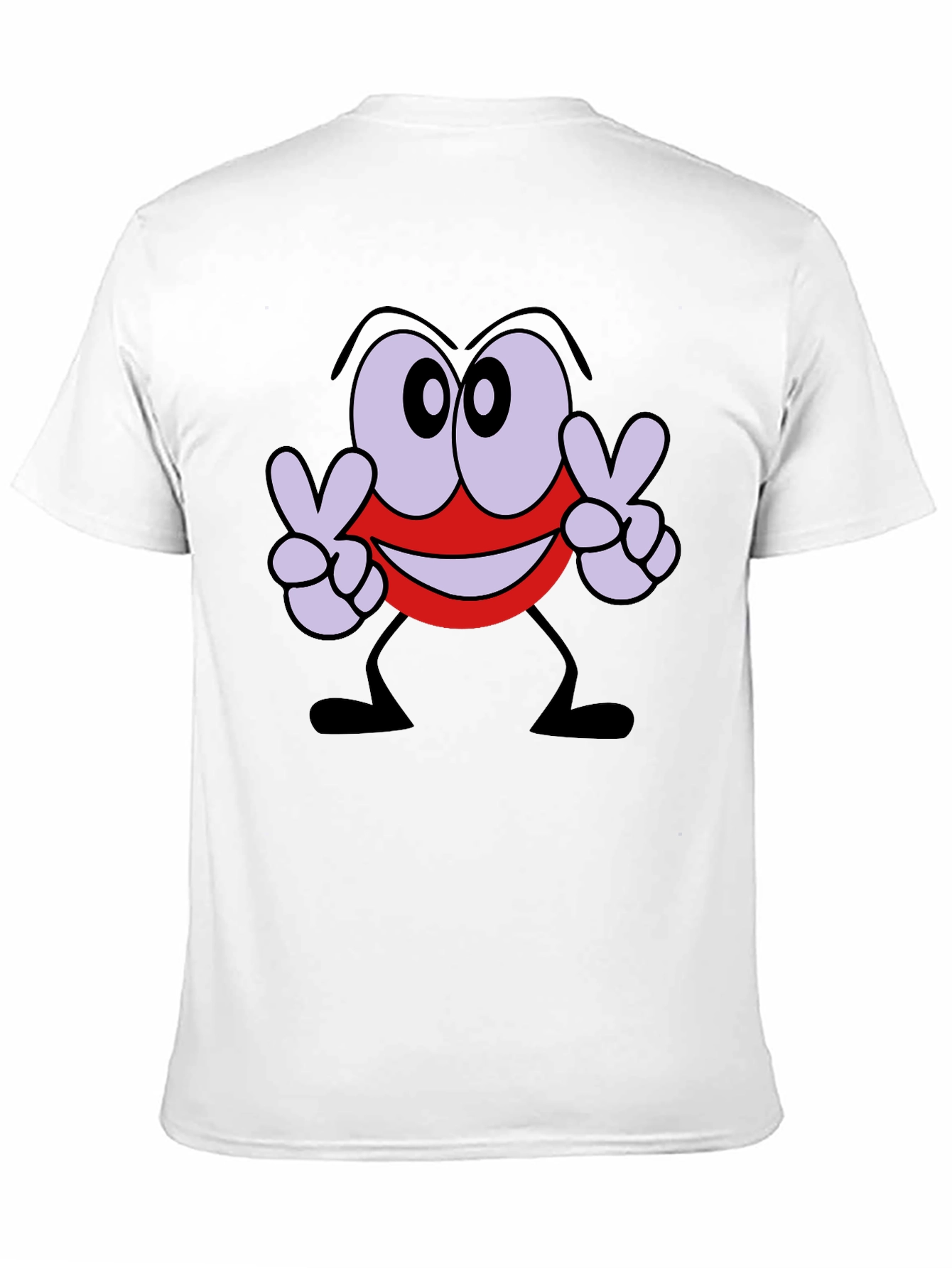 Peace Sign Cartoon Graphic Black T-Shirt