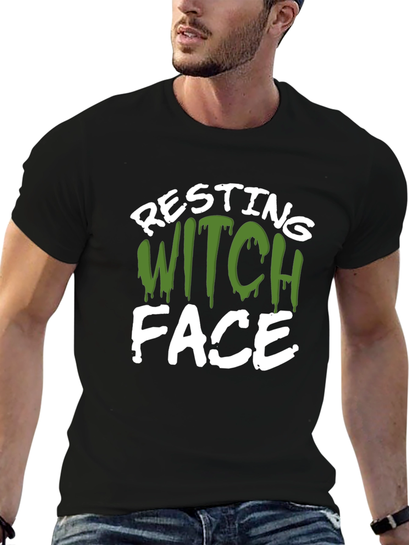 Resting Witch Face Halloween T-Shirt