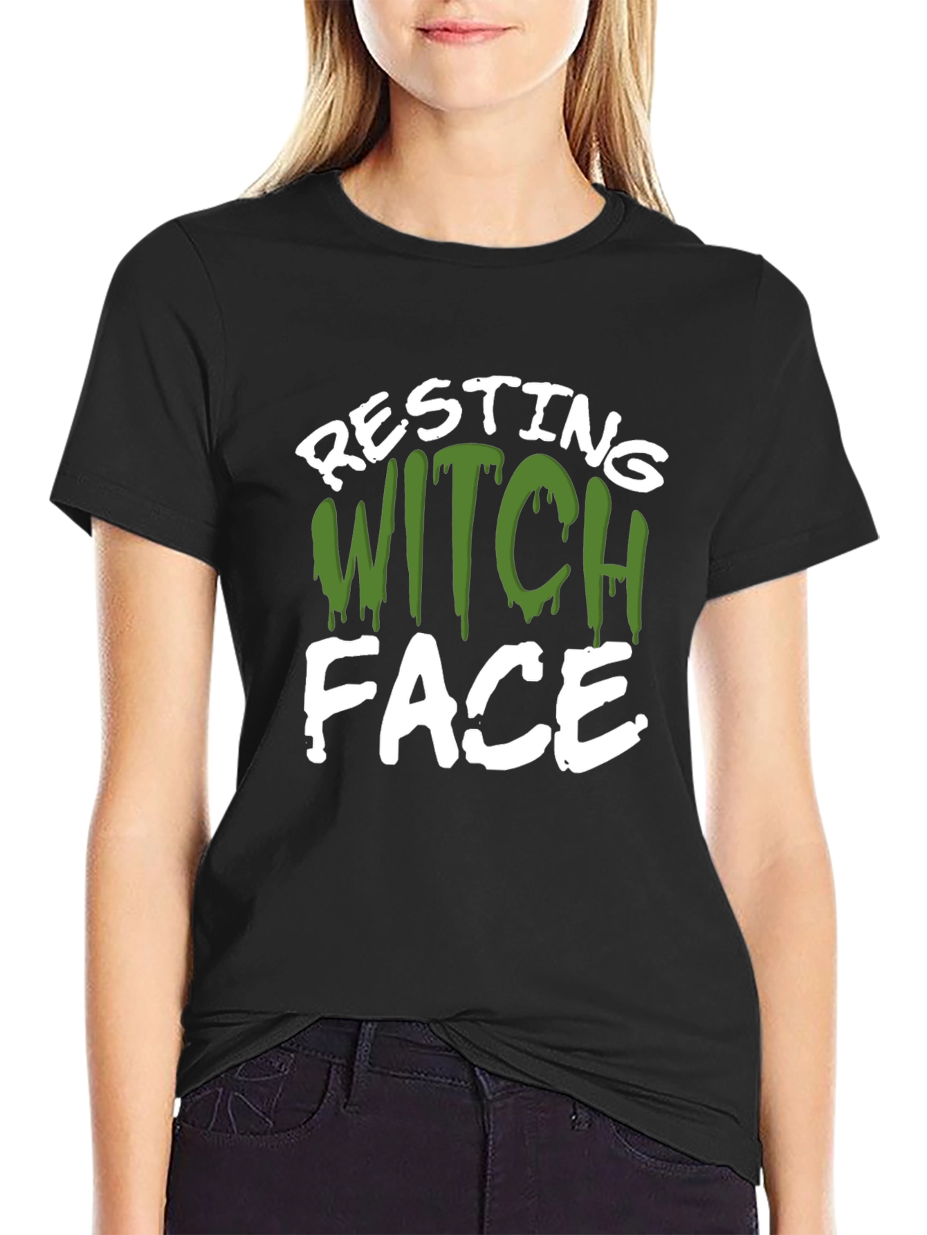 Resting Witch Face Halloween T-Shirt