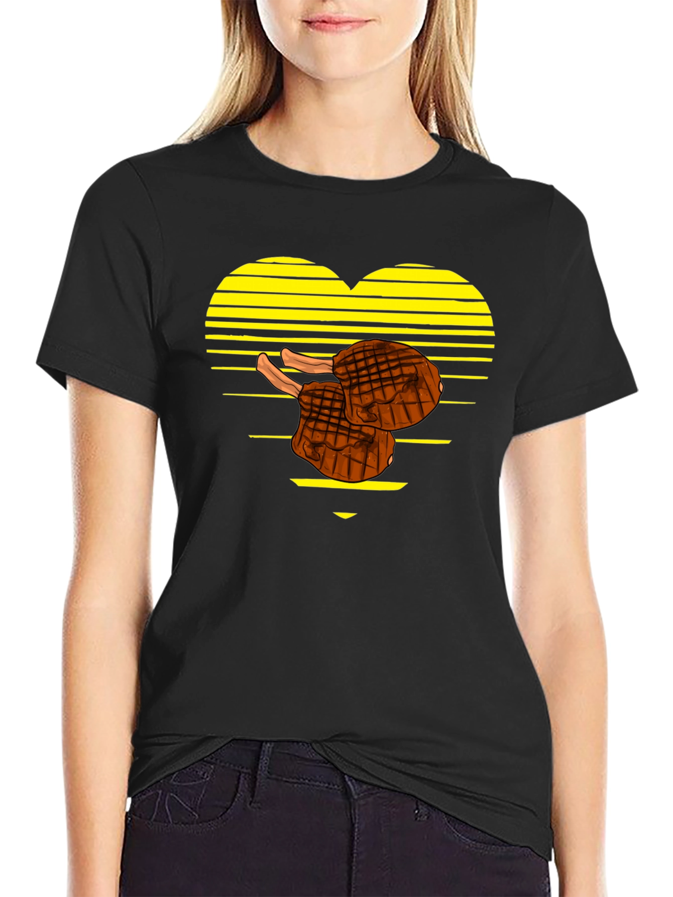Steak Lover Heart T-Shirt - BBQ Grill Master Tee