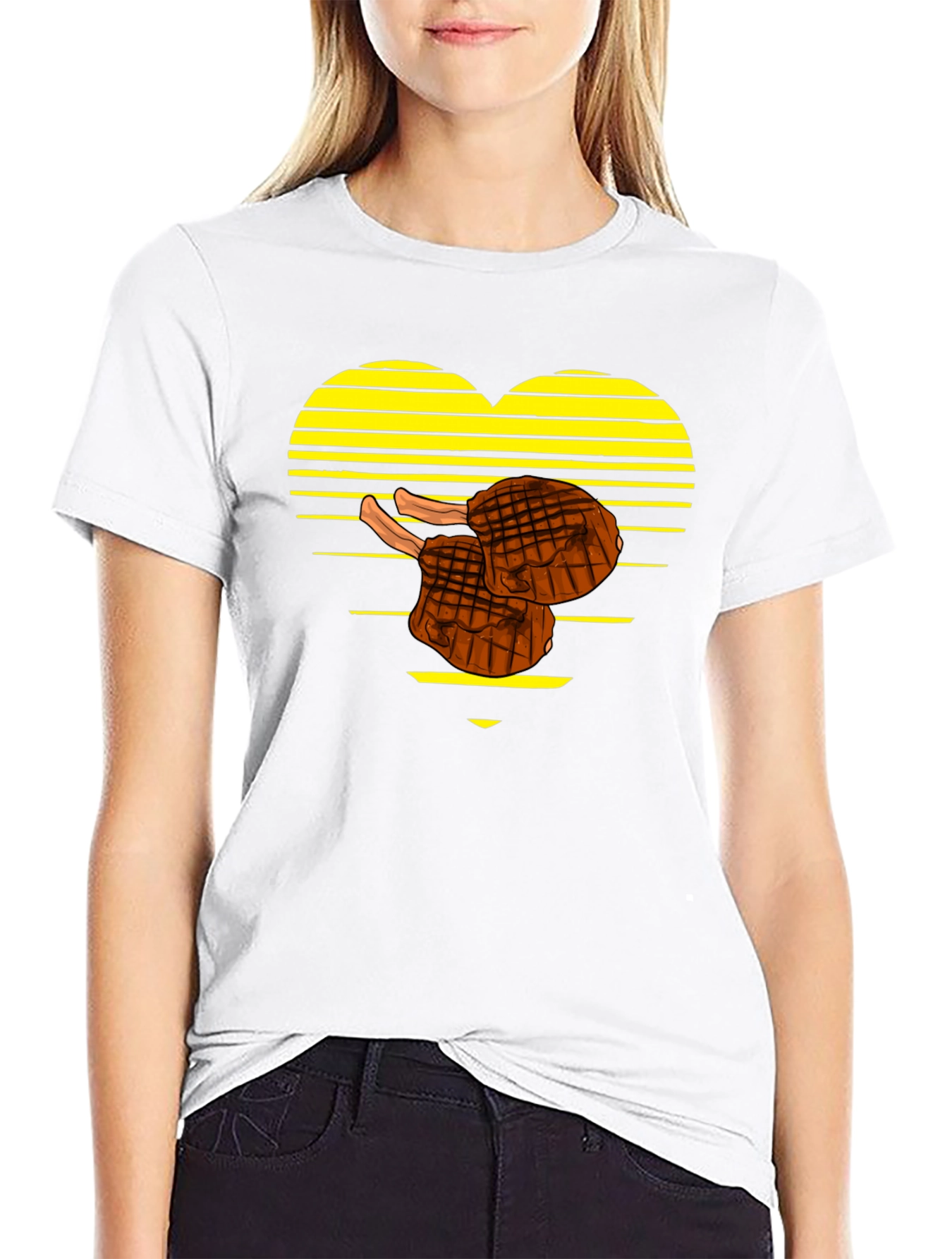 Steak Lover Heart T-Shirt - BBQ Grill Master Tee