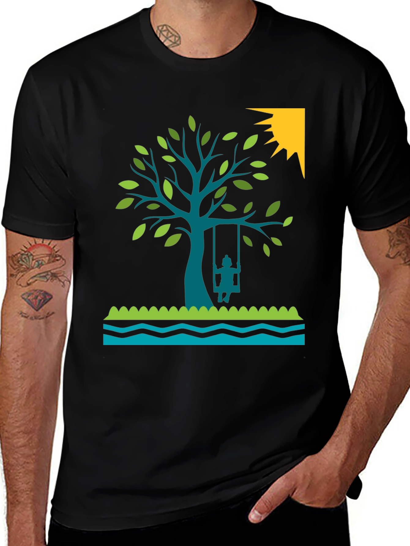 Tree Swing Graphic Tee - Nature Lovers Shirt