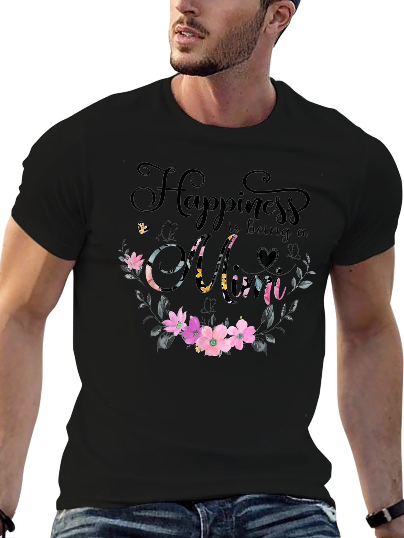 Happiness is Being a Mom Floral T-Shirt
